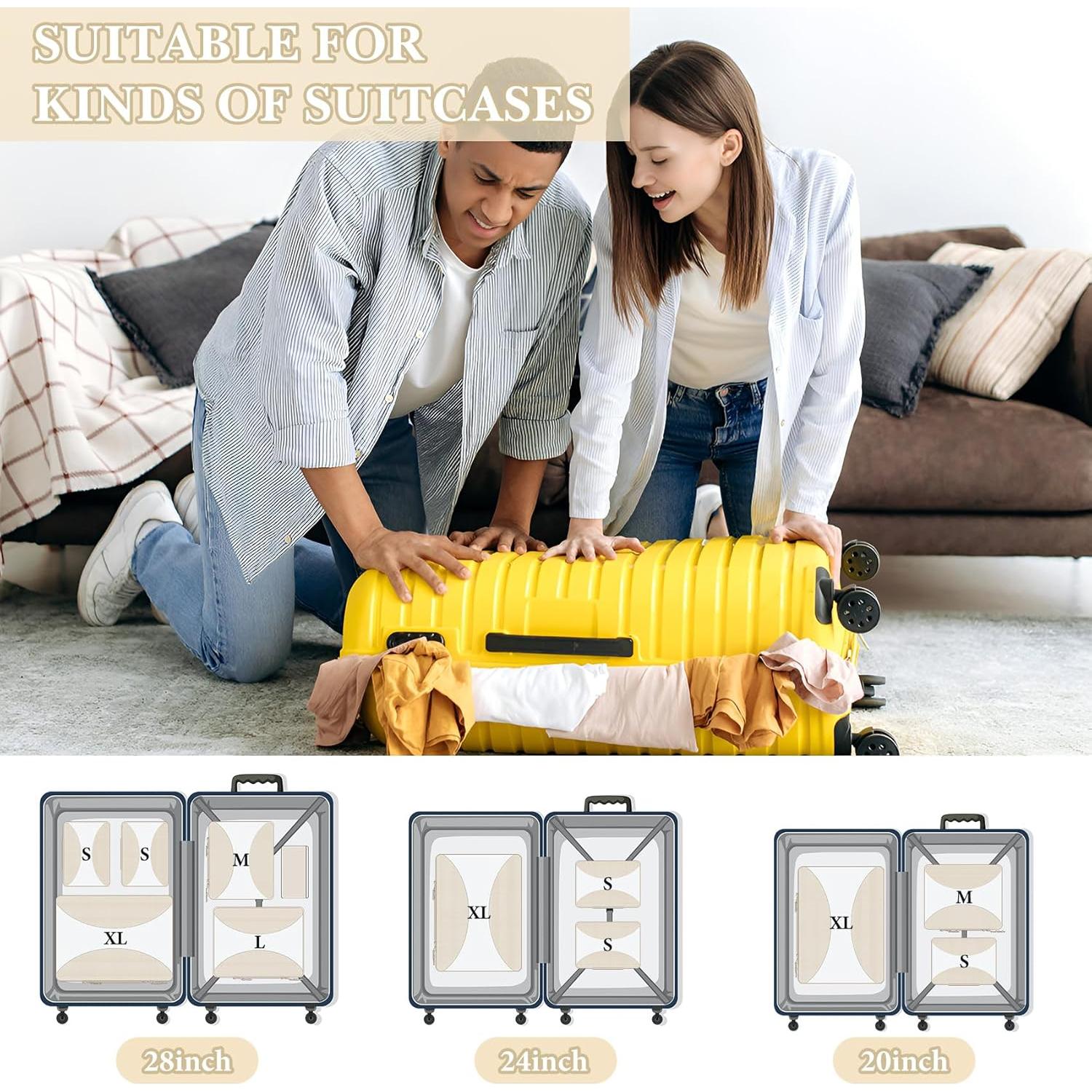 Set de 8 Cubos de Compresión Attmu para Viaje - Gris