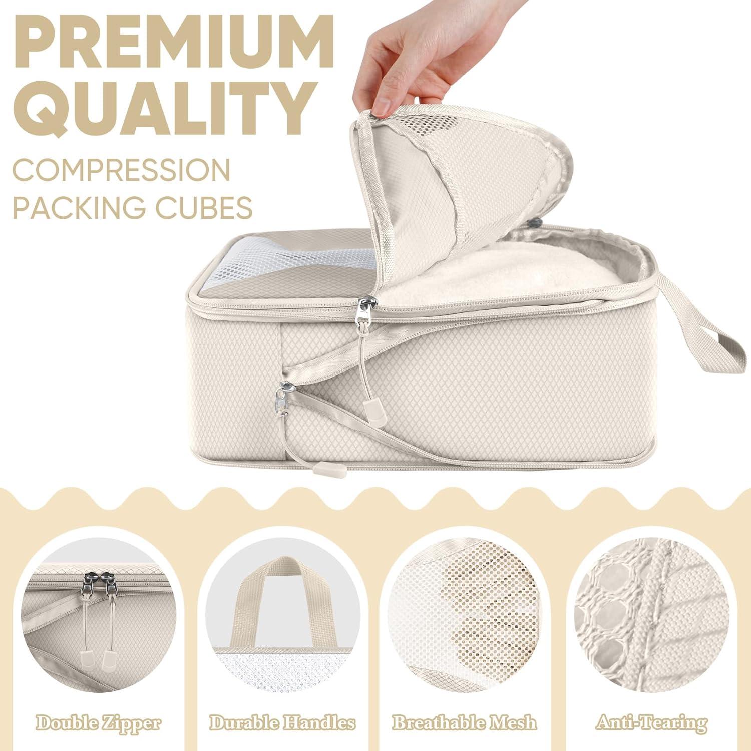 Set de 8 Cubos de Compresión Attmu para Viaje - Gris