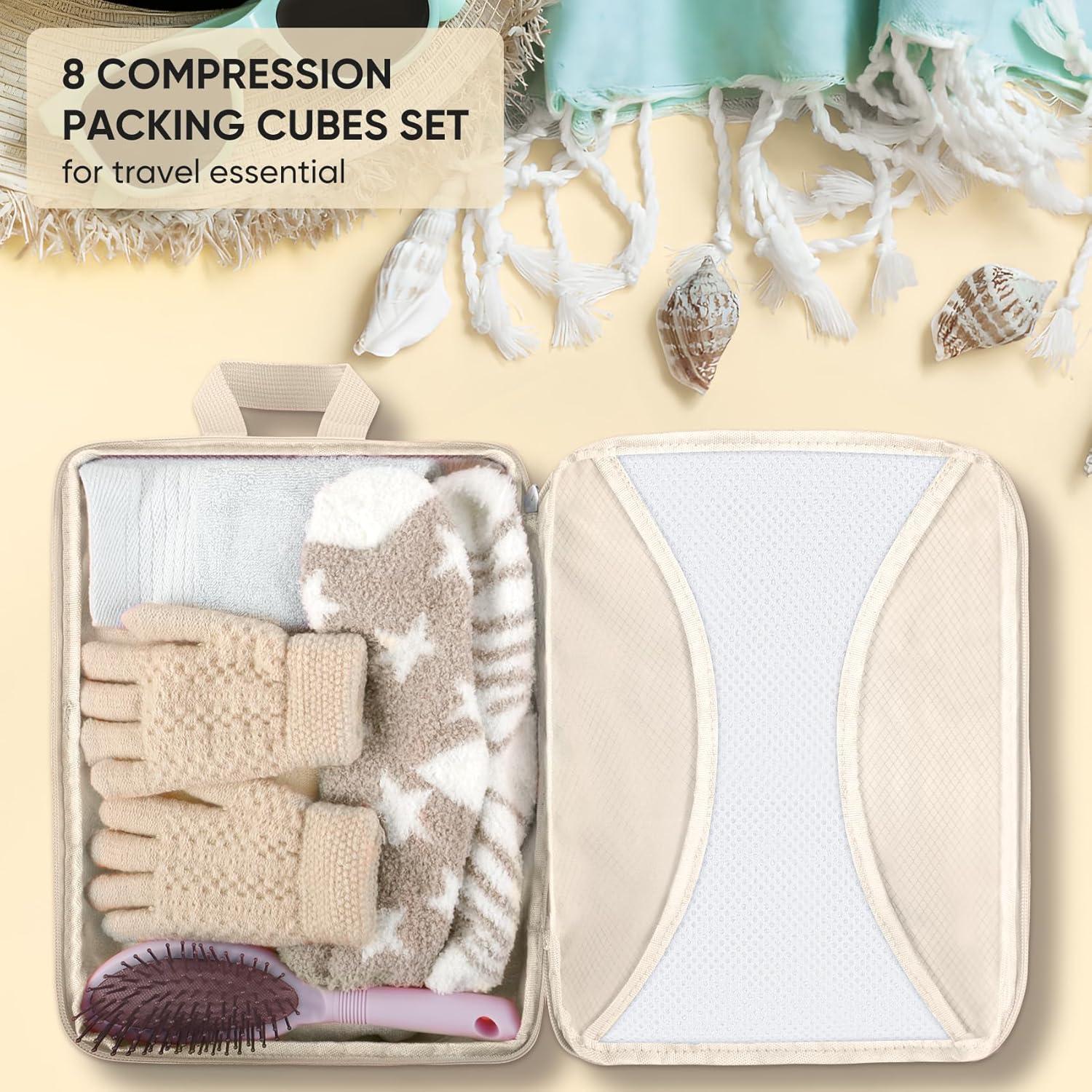 Set de 8 Cubos de Compresión Attmu para Viaje - Gris