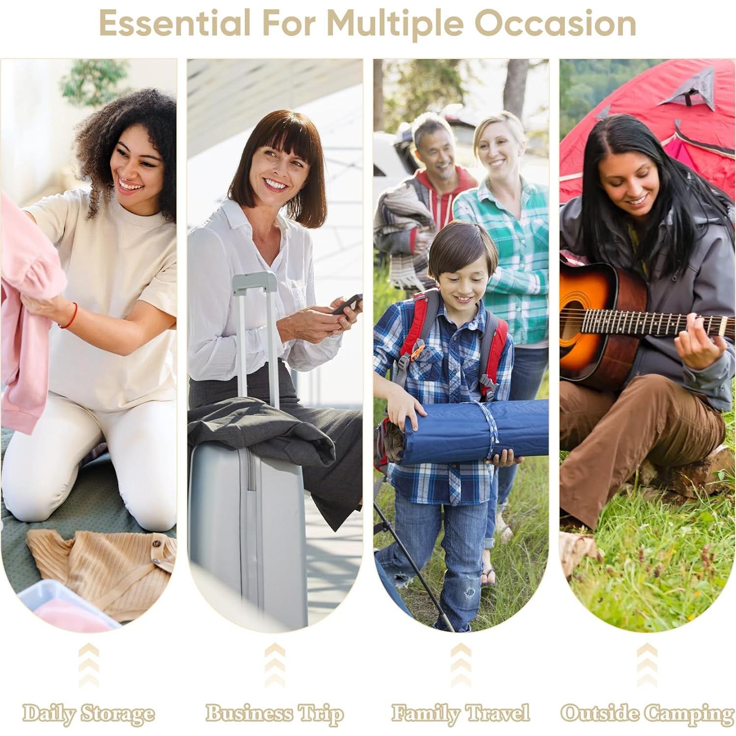 Set de 8 Cubos de Compresión Attmu para Viaje - Gris