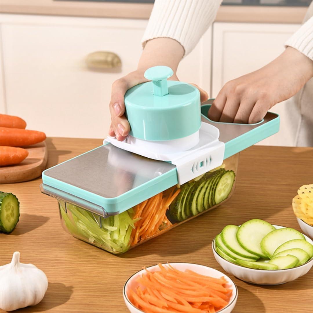 Rebanador Mandolina Chfcokmss FS-6&1 Verde, Acero Inoxidable