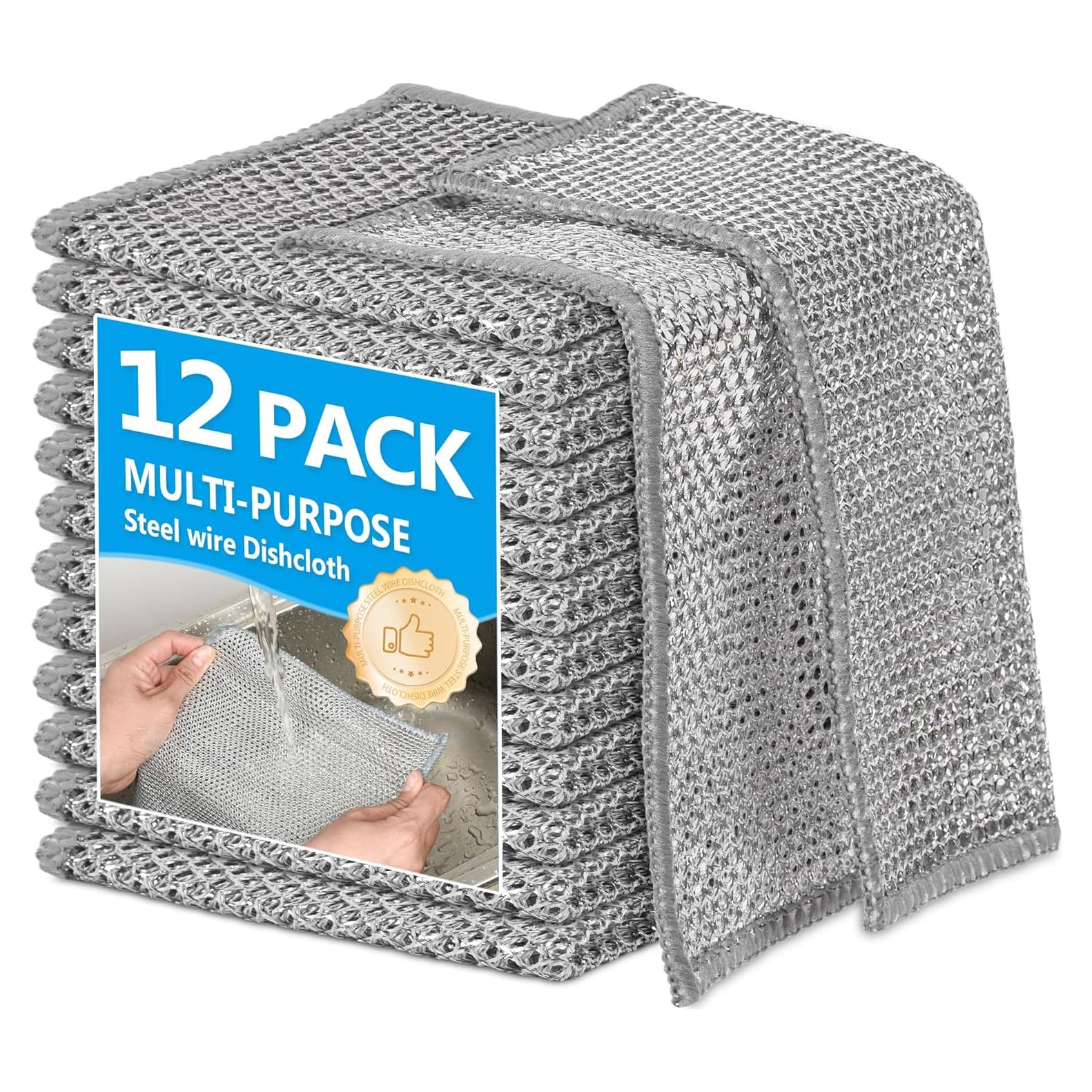 Paquete de 12 Paños de Lavado de Alambre WYDZKJ 20x20cm