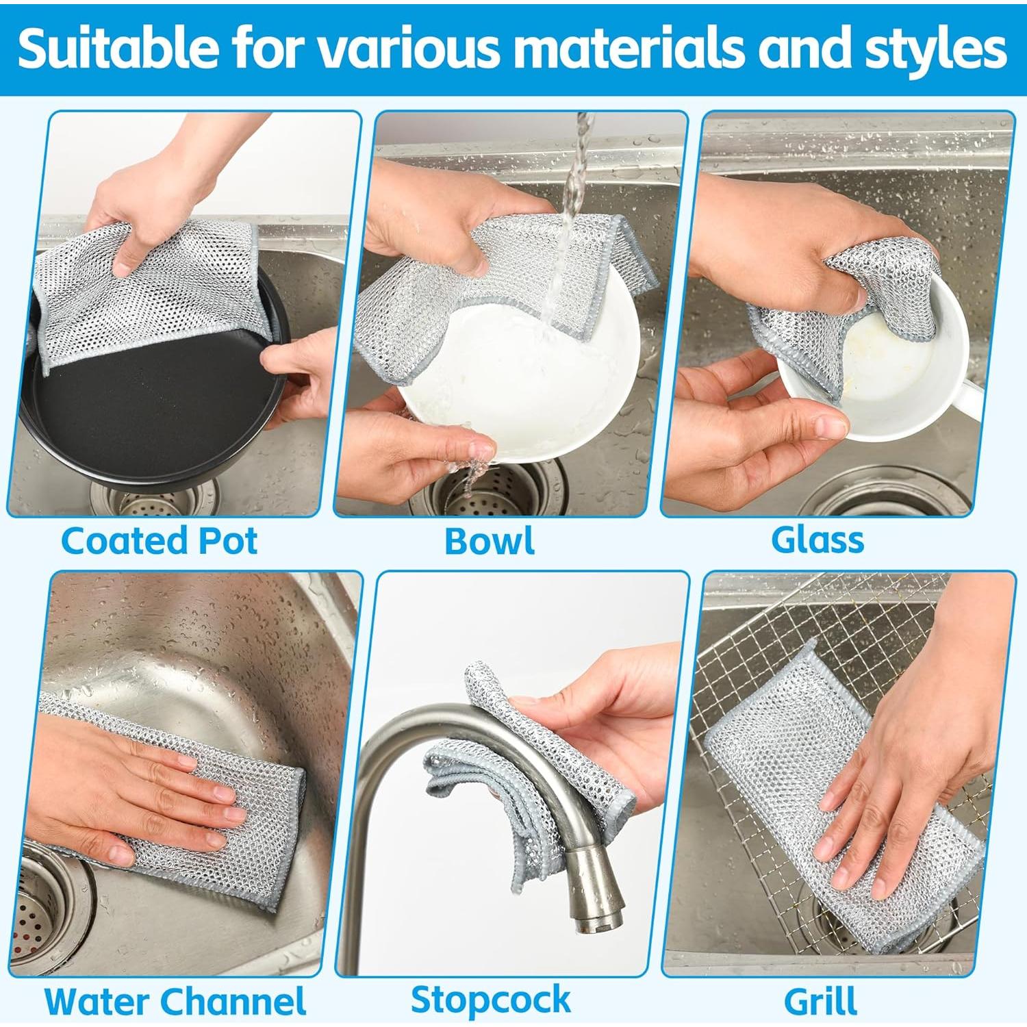 Paquete de 12 Paños de Lavado de Alambre WYDZKJ 20x20cm