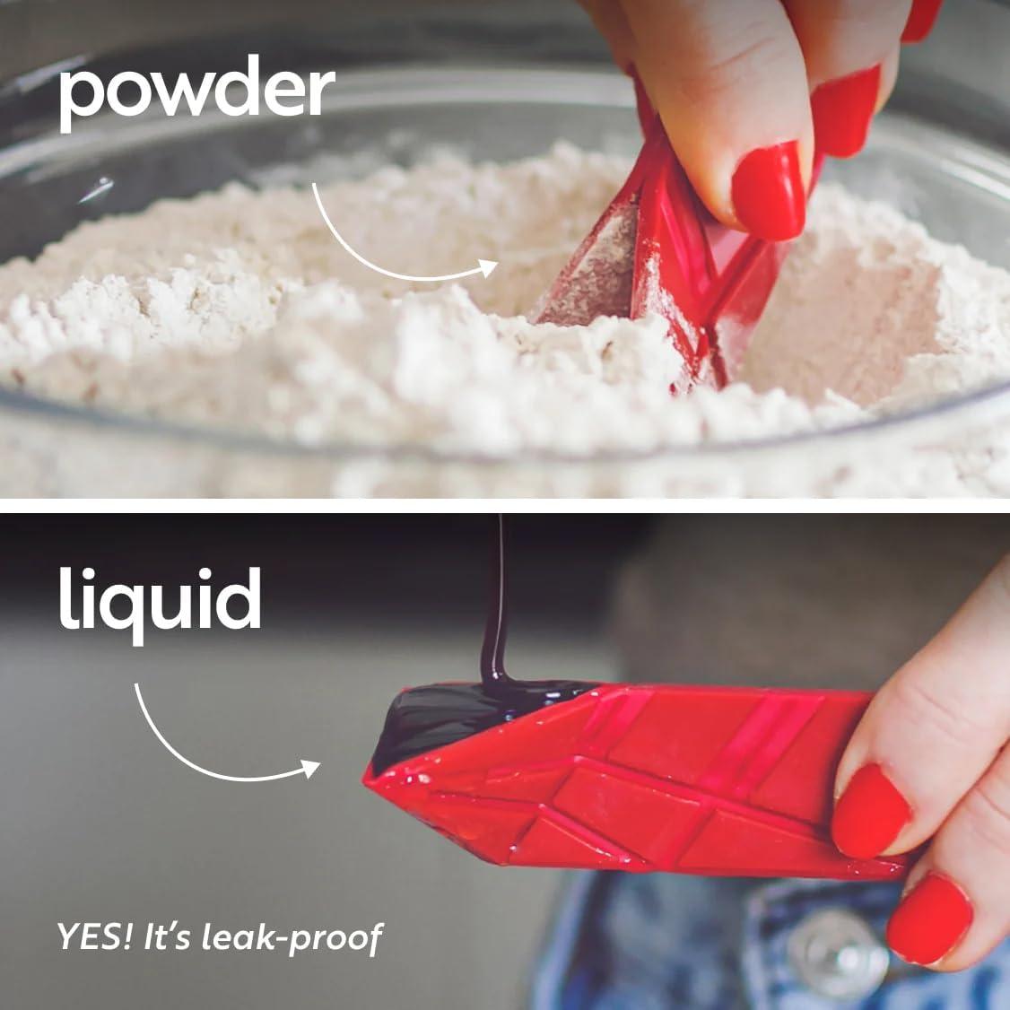 Cucharas Medidoras Plegables Polygons 6-en-1 Negro