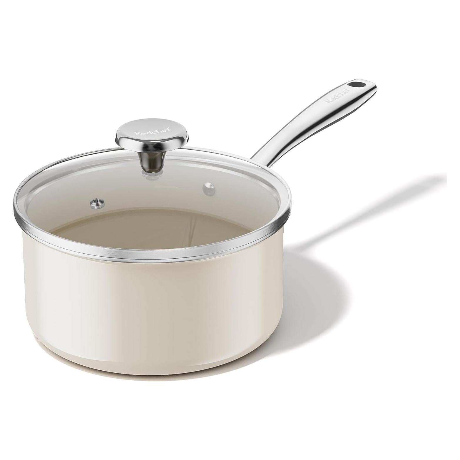 Cacerola de Cerámica Redchef 2.5QT Antiadherente Beige