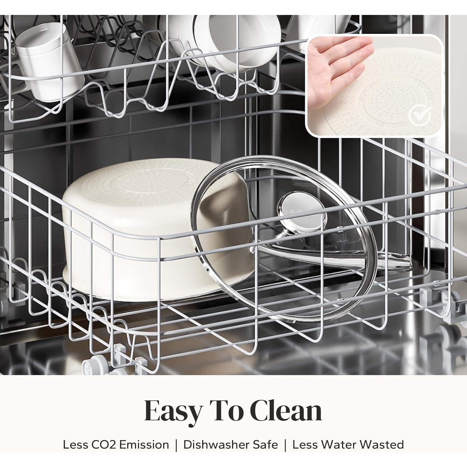 Cacerola de Cerámica Redchef 2.5QT Antiadherente Beige