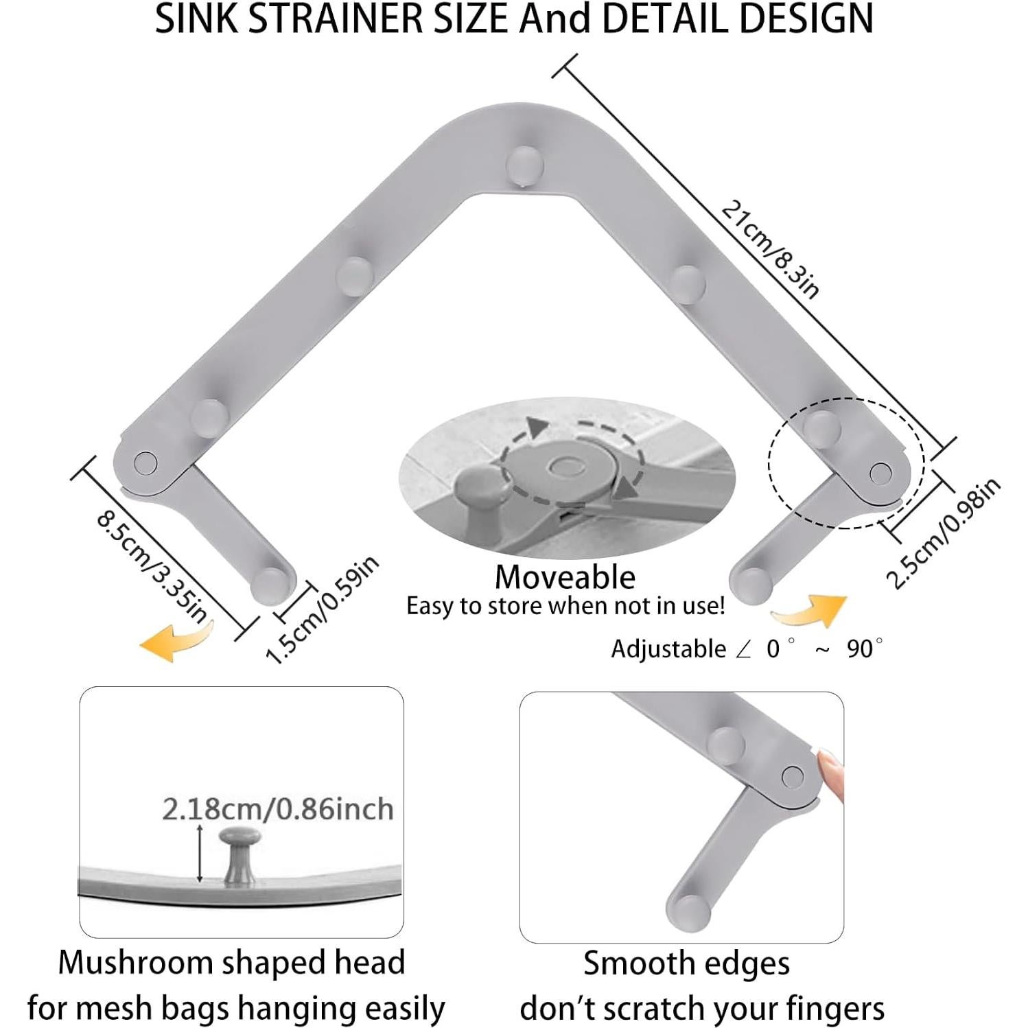 Colador de Fregadero JGFJGF Ajustable con 100 Bolsas de Malla