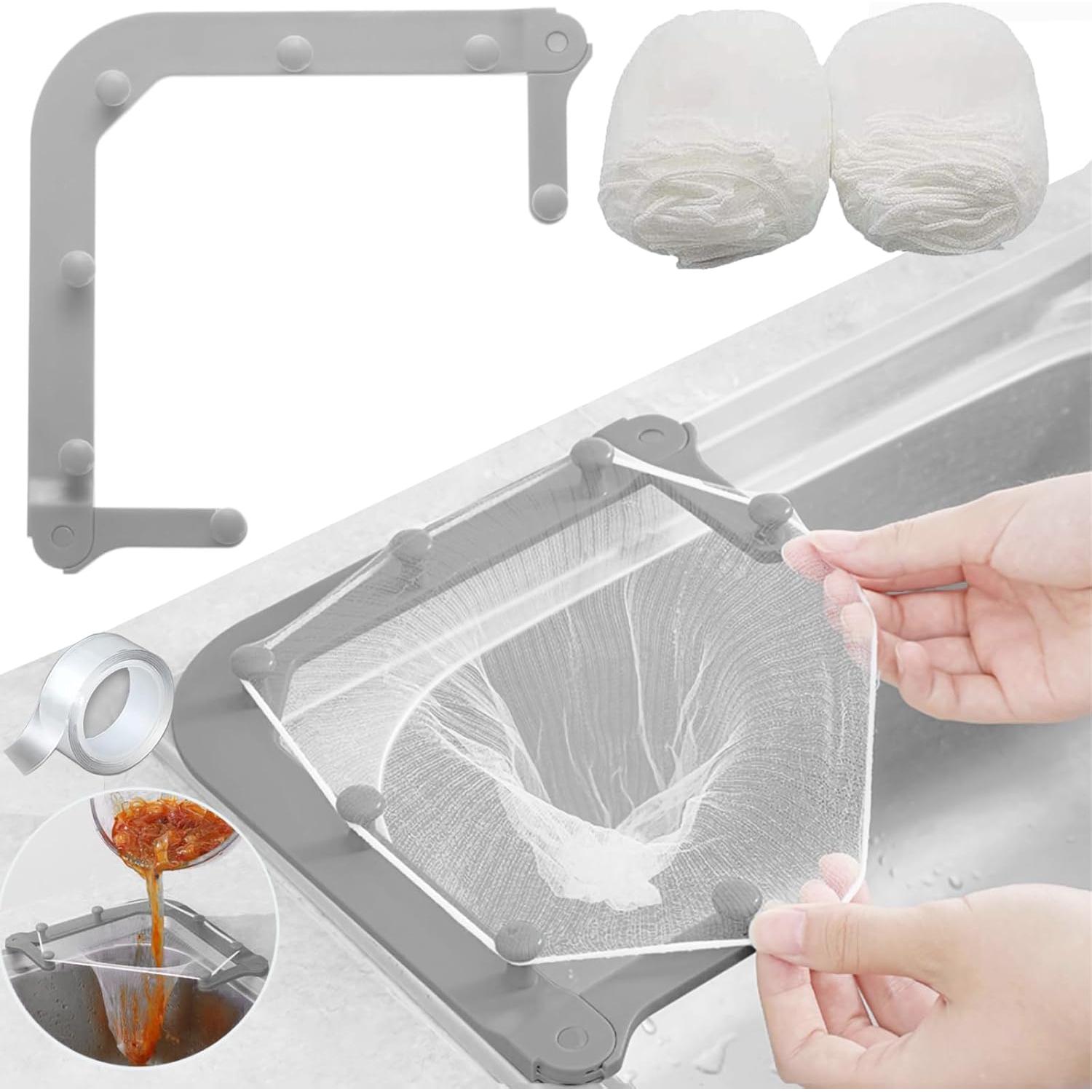 Colador de Fregadero JGFJGF Ajustable con 100 Bolsas de Malla