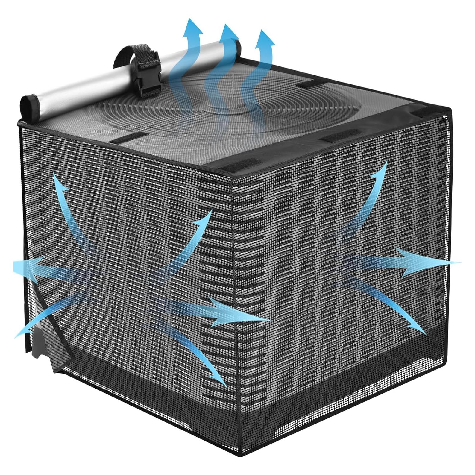 Cubierta de Aire Acondicionado Exterior SUNICO 61x61x76 cm Negra