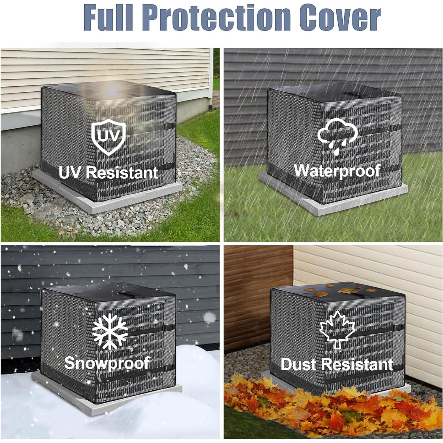 Cubierta de Aire Acondicionado Exterior SUNICO 61x61x76 cm Negra