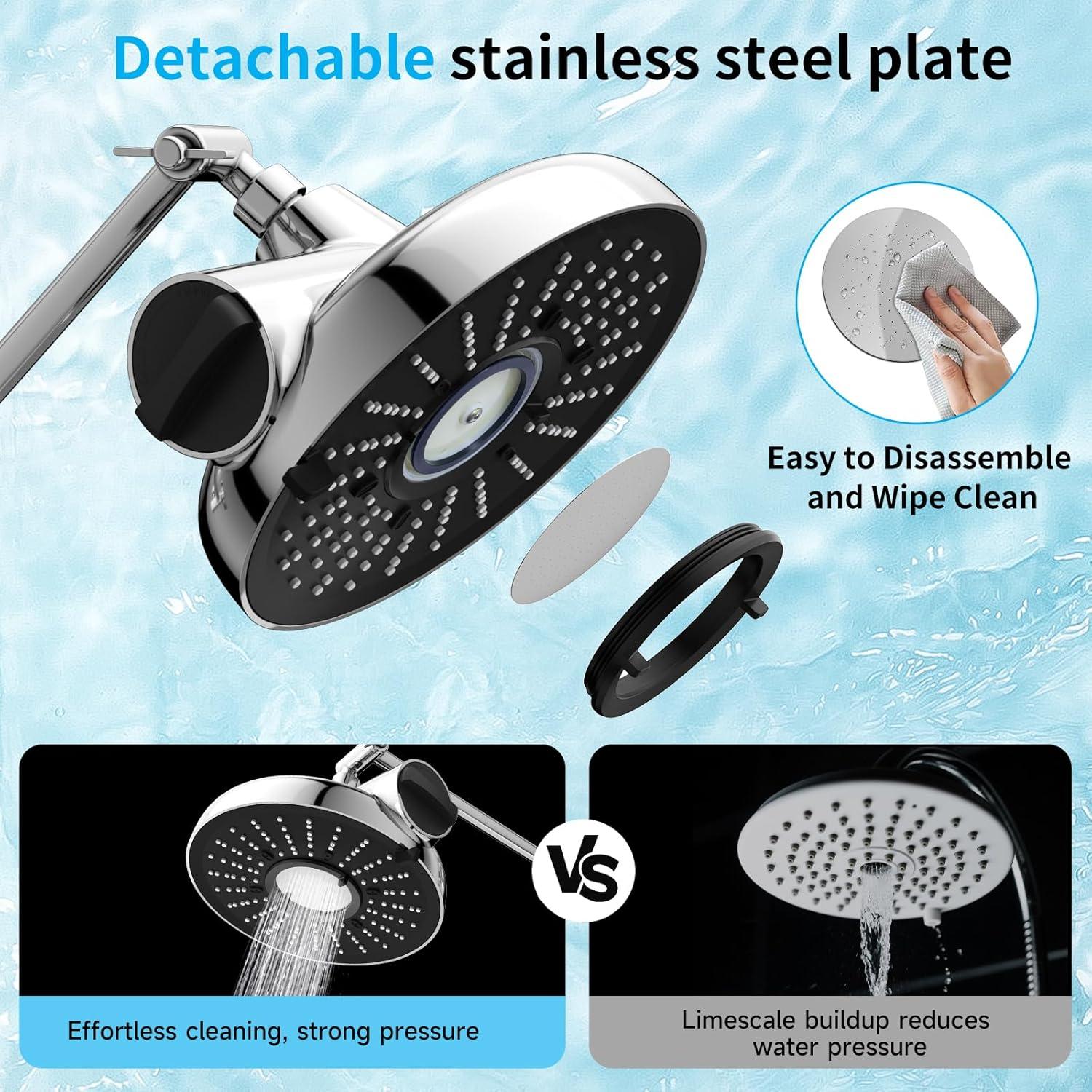 Cabezal de Ducha Filtrado EMBATHER 20.32 cm 3 Modos Ajustable