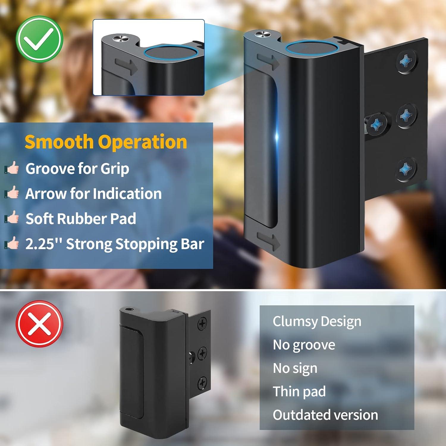 Cerradura de Refuerzo de Seguridad Auzev para Puerta Negra