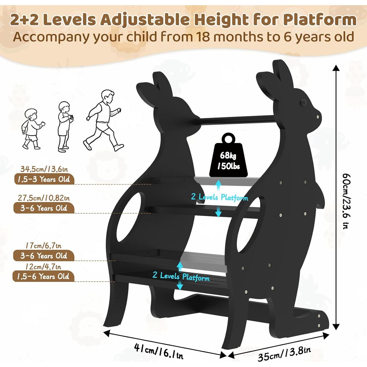 Escalera de 2 Pasos BueDeHai para Niños - Ajustable y Segura