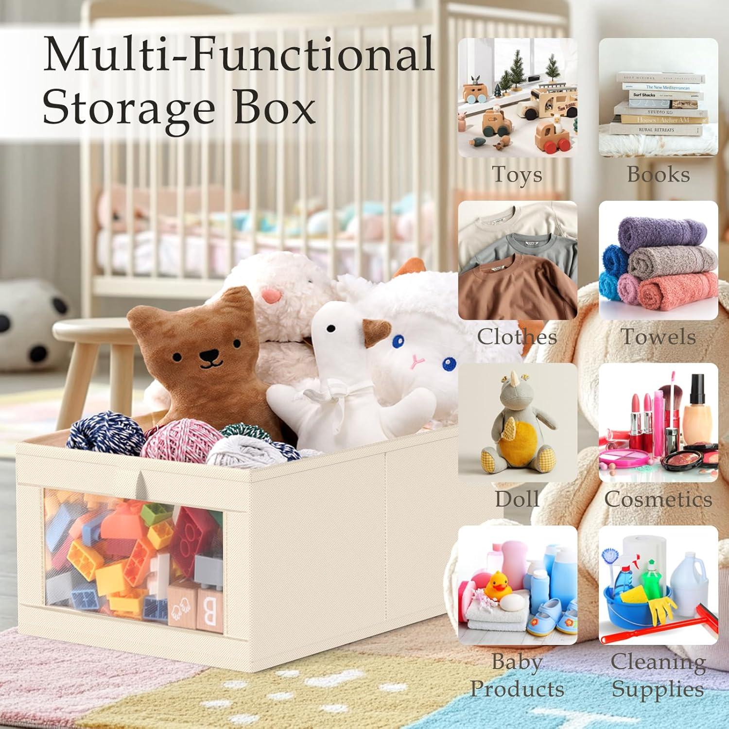 Organizadores de Closet de Lino Criusia - Paquete de 4 Beige