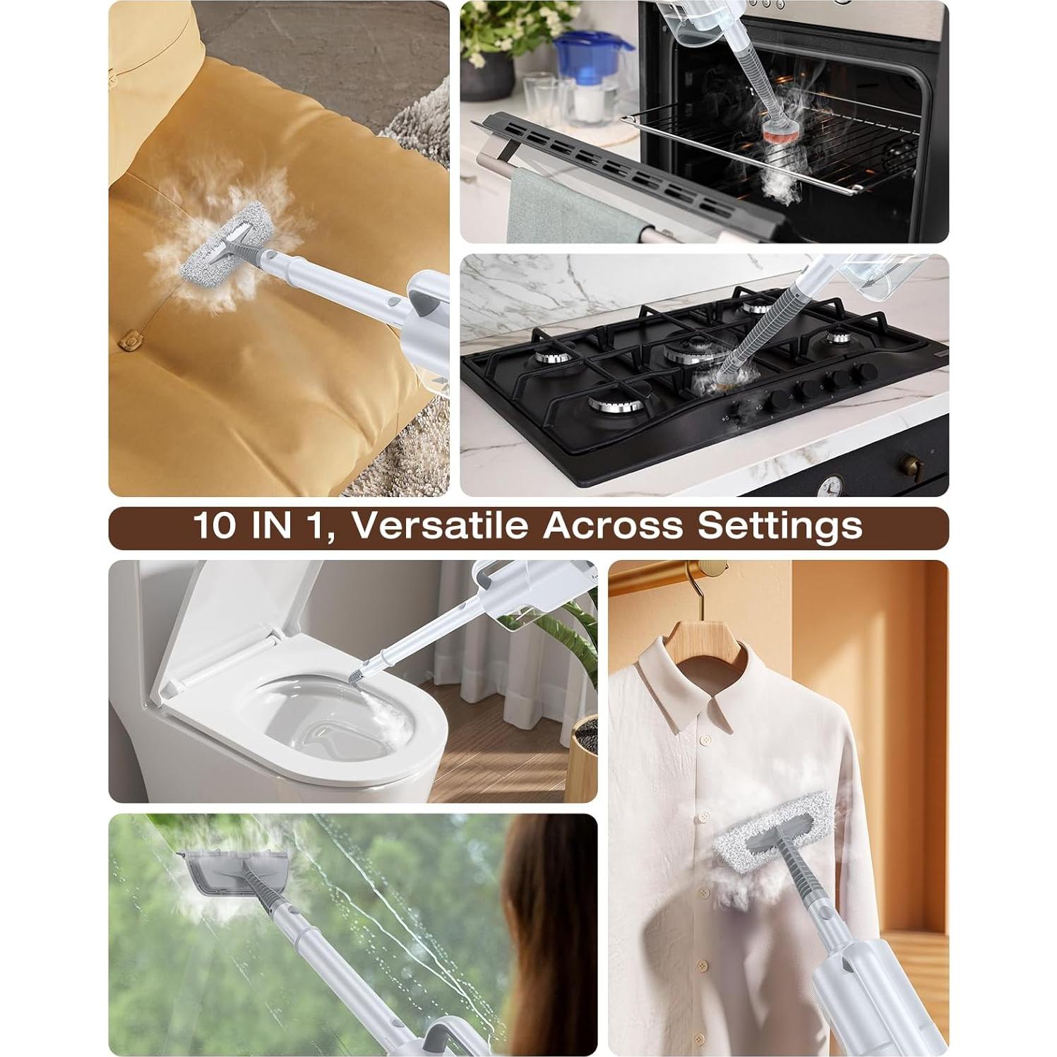 Mopa de Vapor LABIGO KS-7883 10-en-1 350ml 1200W Blanco