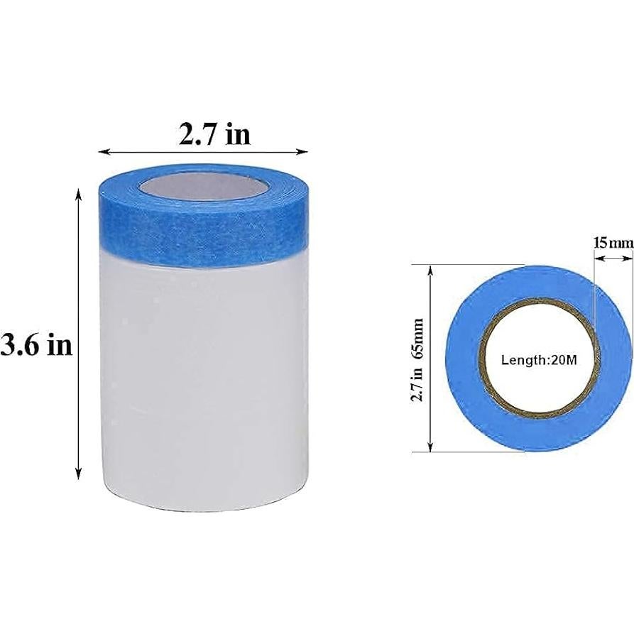 VECOPE Cinta de Tela Protectora con Película Pre-Mascarada 0.61m x 19.81m