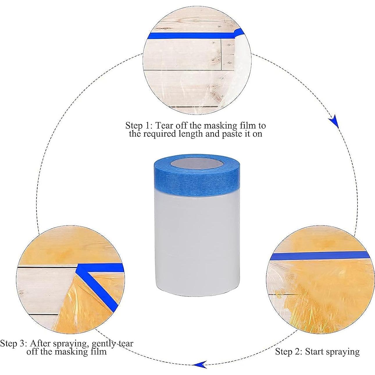 VECOPE Cinta de Tela Protectora con Película Pre-Mascarada 0.61m x 19.81m