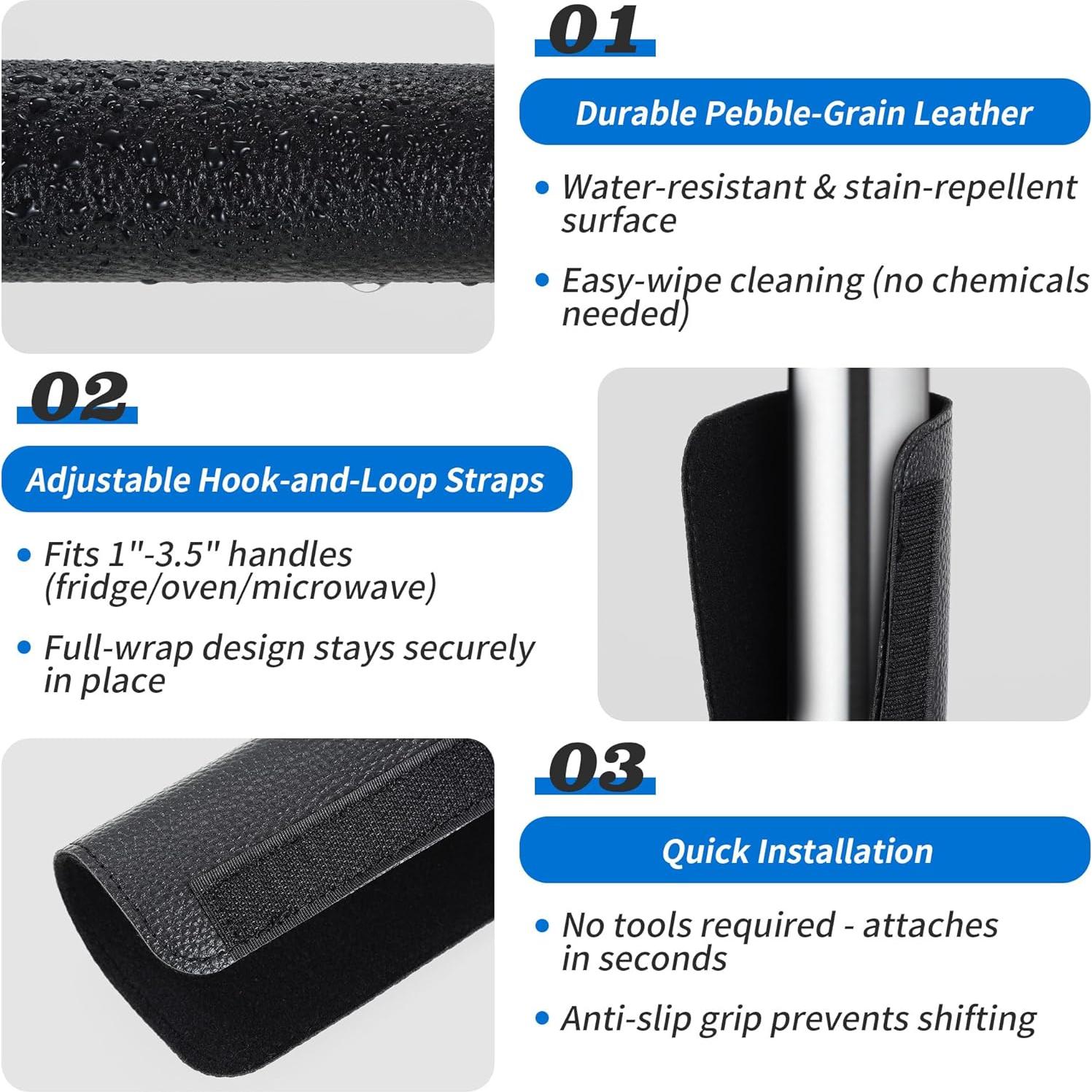 Cubiertas de Manijas de Refrigerador Hypermotion 6-Pack Negro