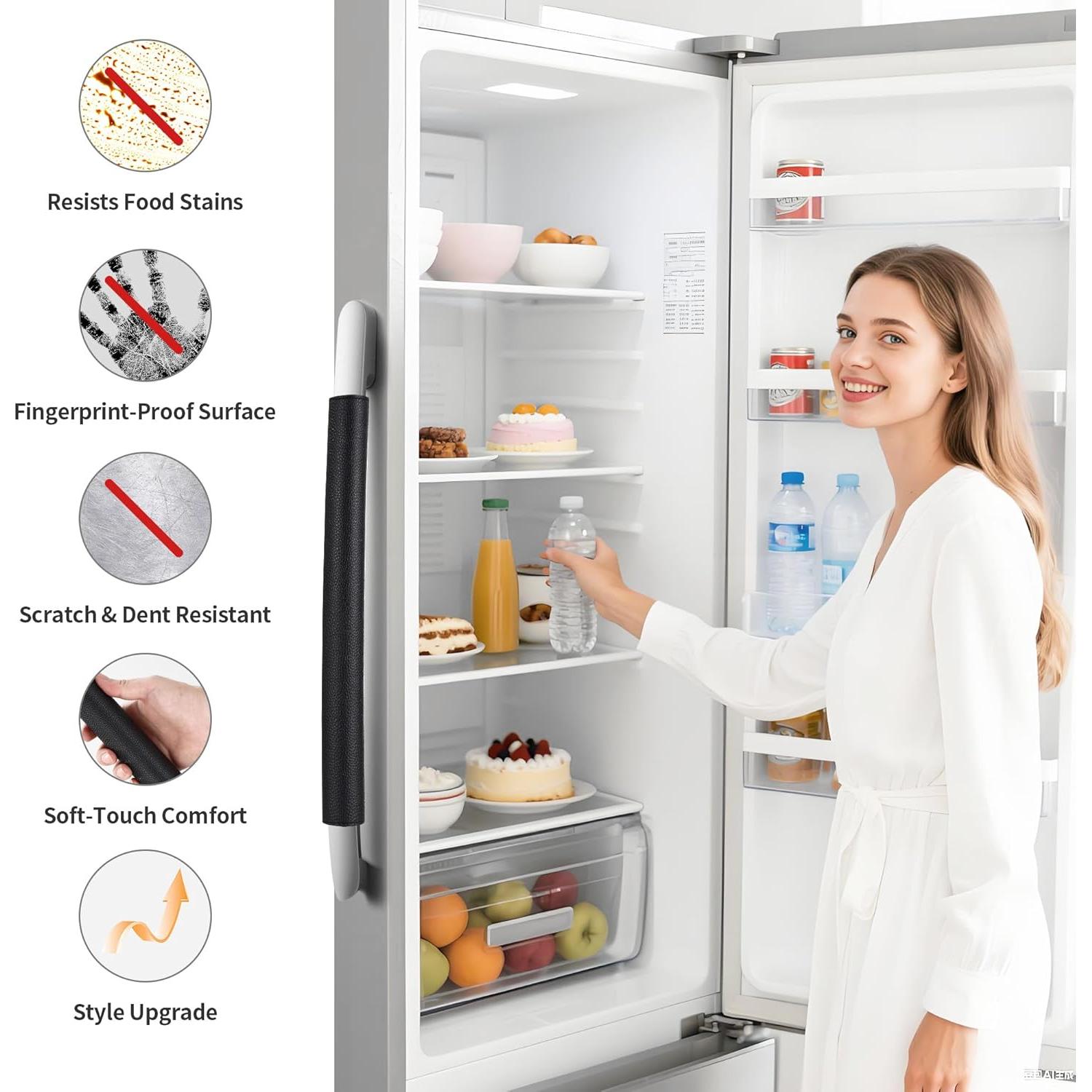 Cubiertas de Manijas de Refrigerador Hypermotion 6-Pack Negro