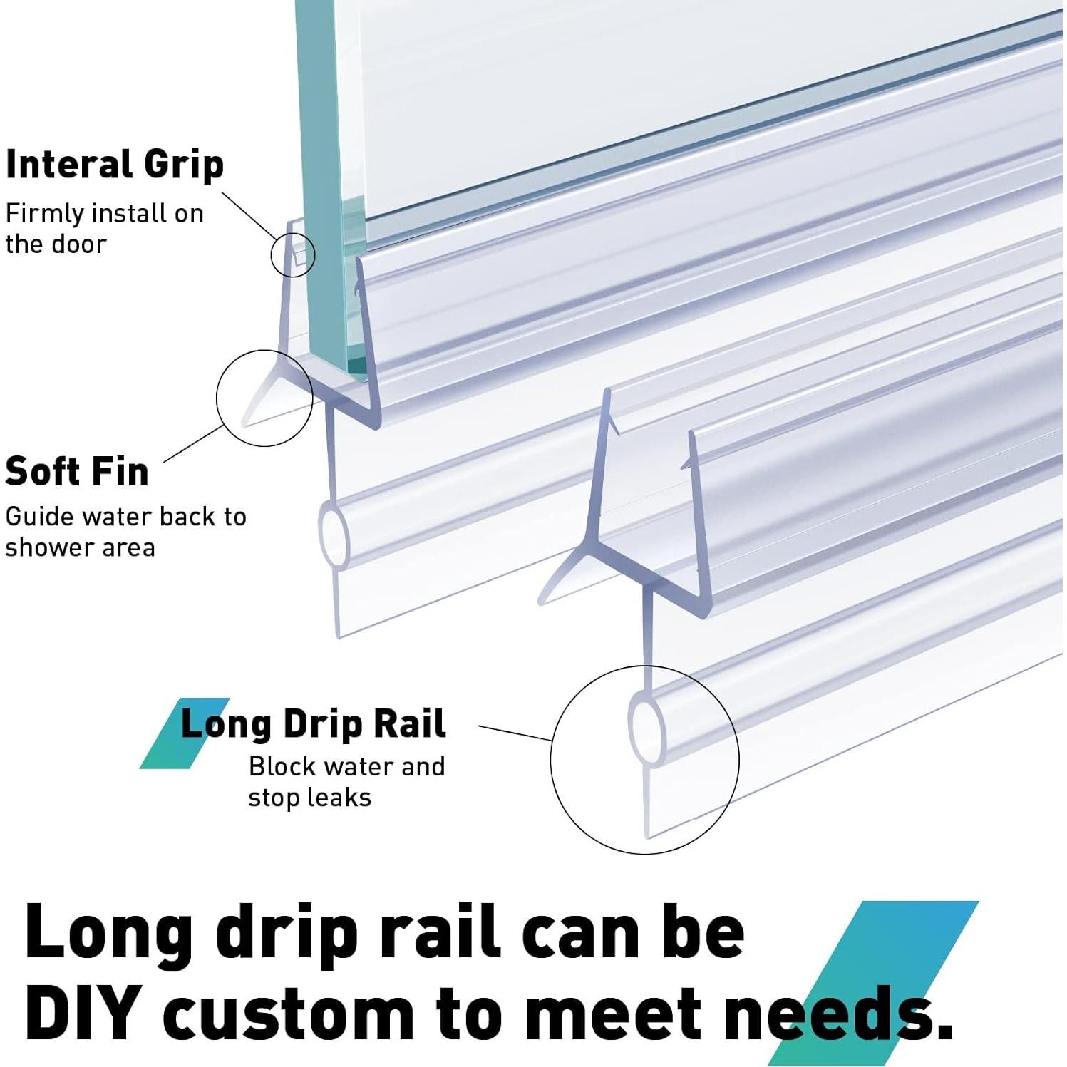 Sello Inferior de Puerta de Ducha FCSOTSPS 2 PCS 22mm x 91cm