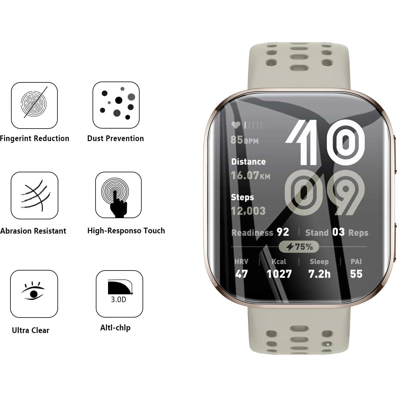 Paquete de 5 Protectores de Pantalla TPU para AMAZFIT Bip 6