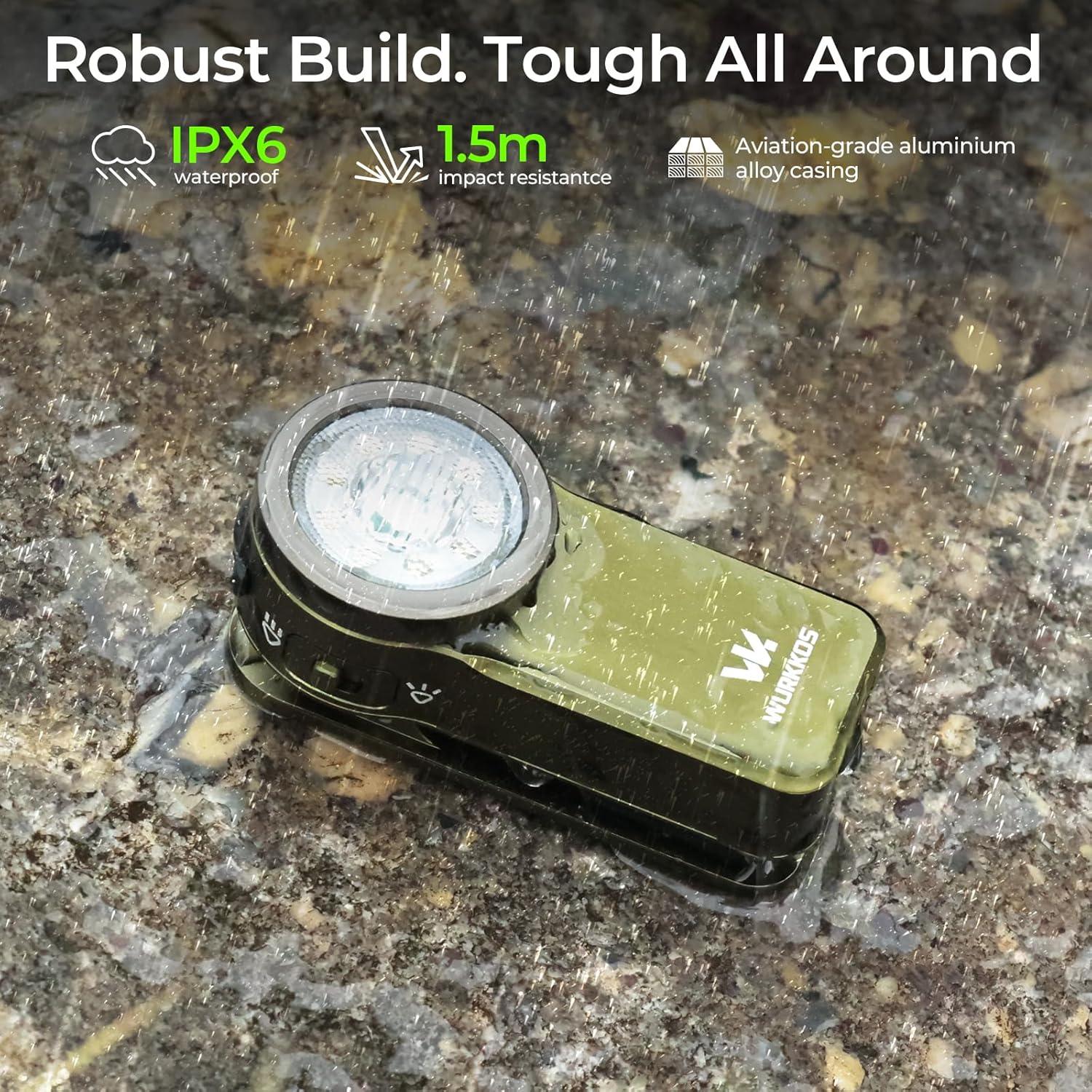 Linterna Recargable Wurkkos HD03 680 Lúmenes IPX6 Verde Oliva