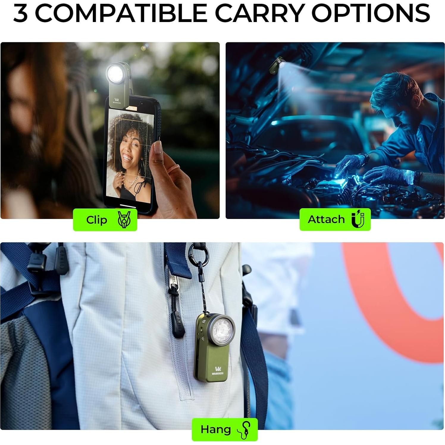 Linterna Recargable Wurkkos HD03 680 Lúmenes IPX6 Verde Oliva