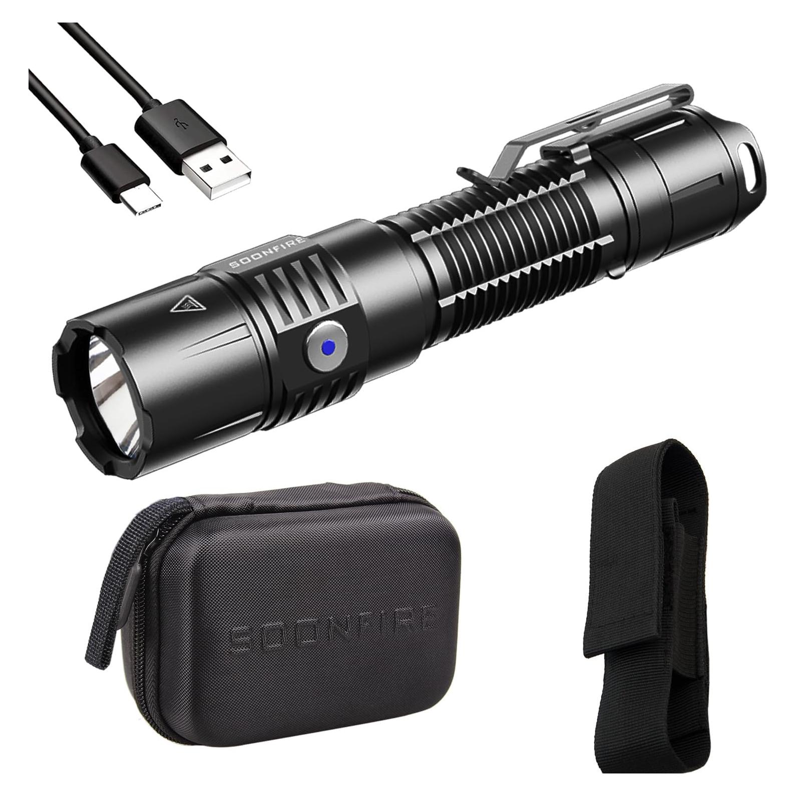 Linterna Táctica LED Soonfire MX75 2530 Lúmenes USB-C