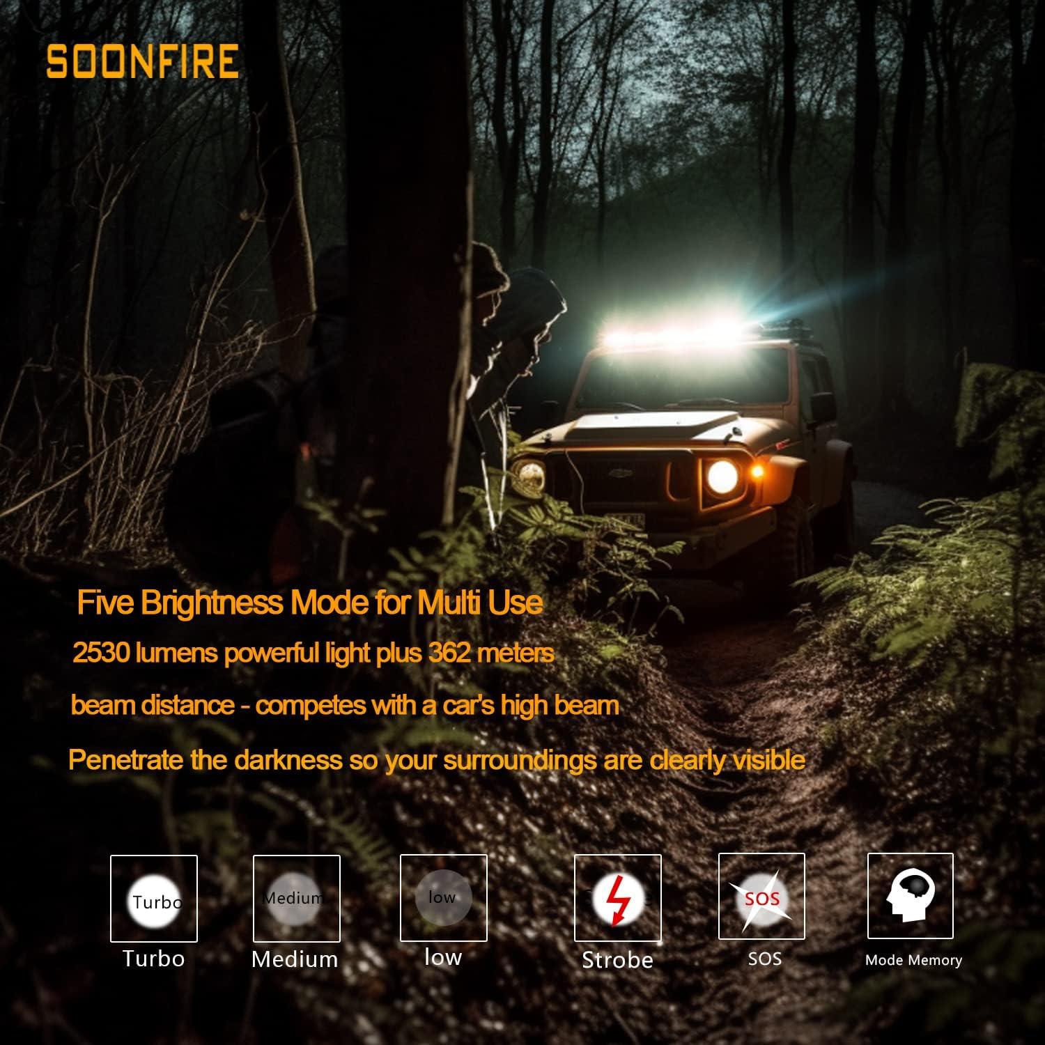 Linterna Táctica LED Soonfire MX75 2530 Lúmenes USB-C