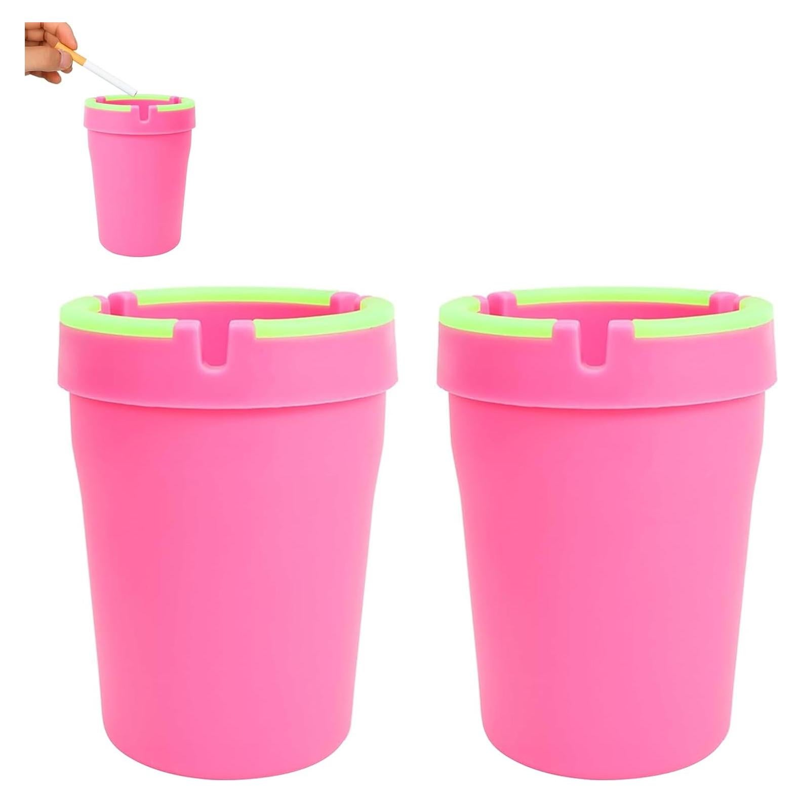 Cenicero de Coche MLY 2 Piezas Sin Humo Rosa a Prueba de Olores