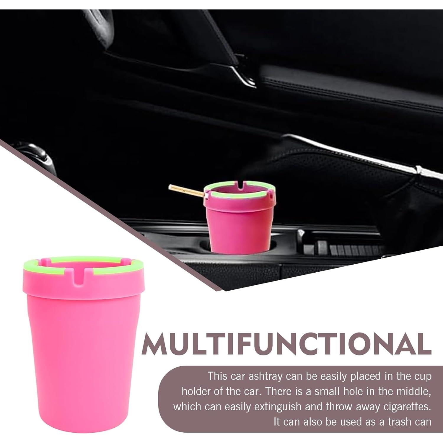 Cenicero de Coche MLY 2 Piezas Sin Humo Rosa a Prueba de Olores