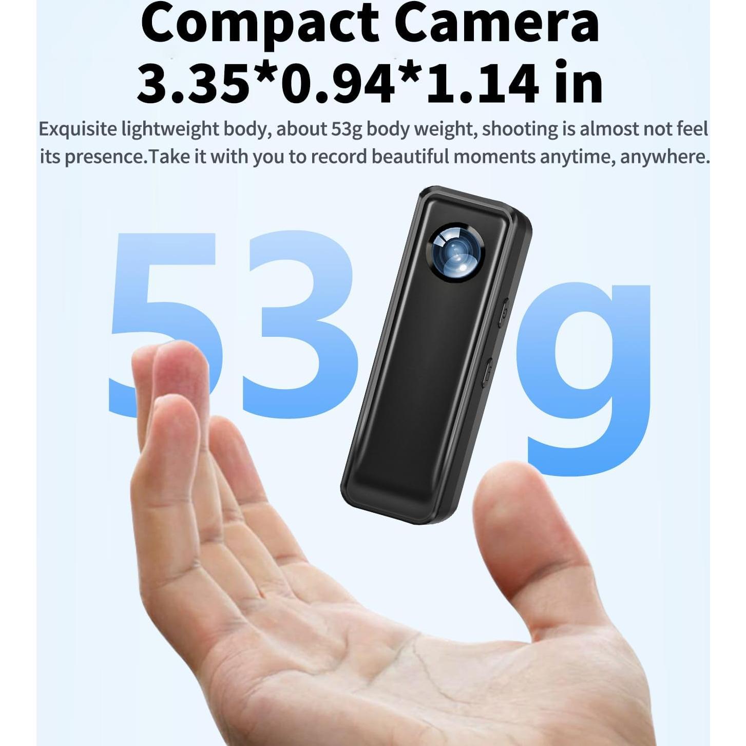 Mini Cámara Corporal 4K HJBDGS A100 con 64GB y Clip Magnético