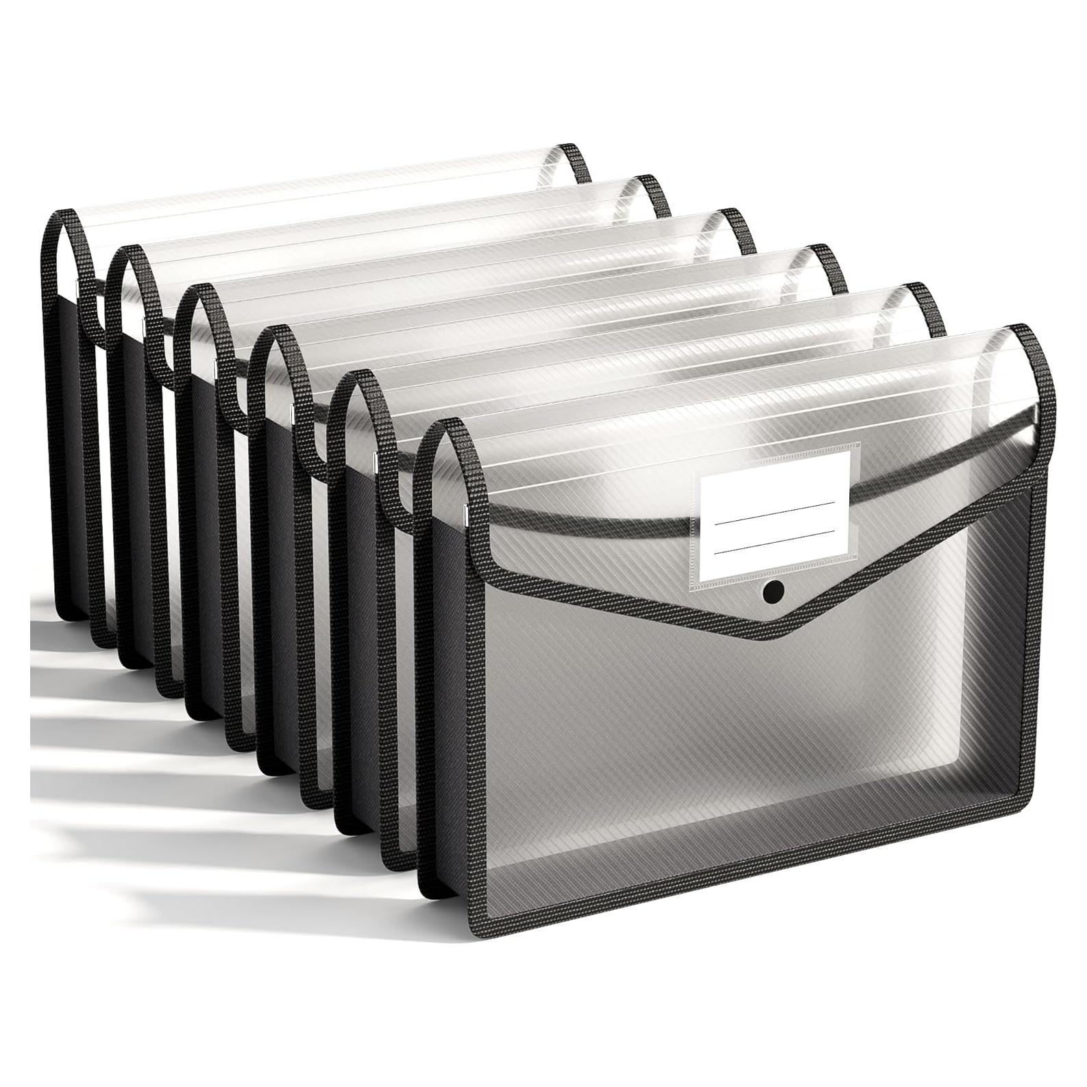 Carpeta Plástica Expandible ABC vida Negra A4 6 Piezas