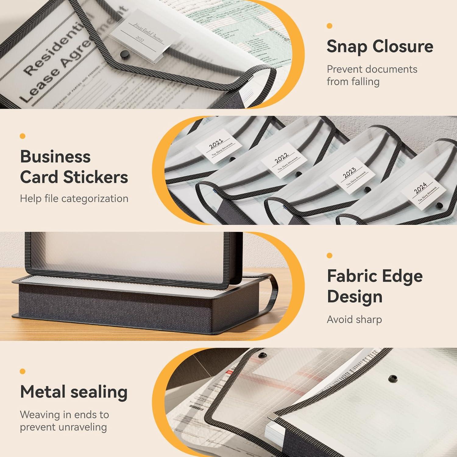 Carpeta Plástica Expandible ABC vida Negra A4 6 Piezas