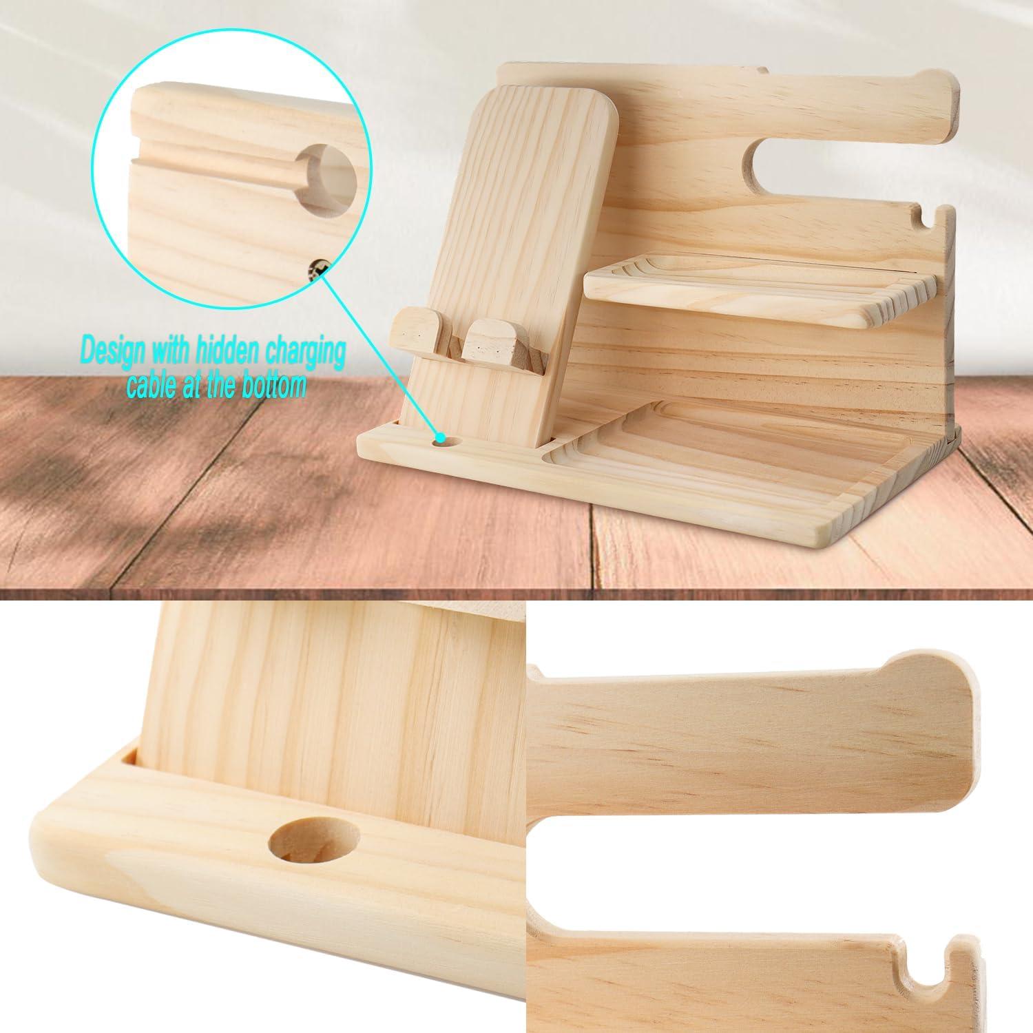 Organizador de Mesita de Noche RUIQINQI Beige Madera Multifuncional