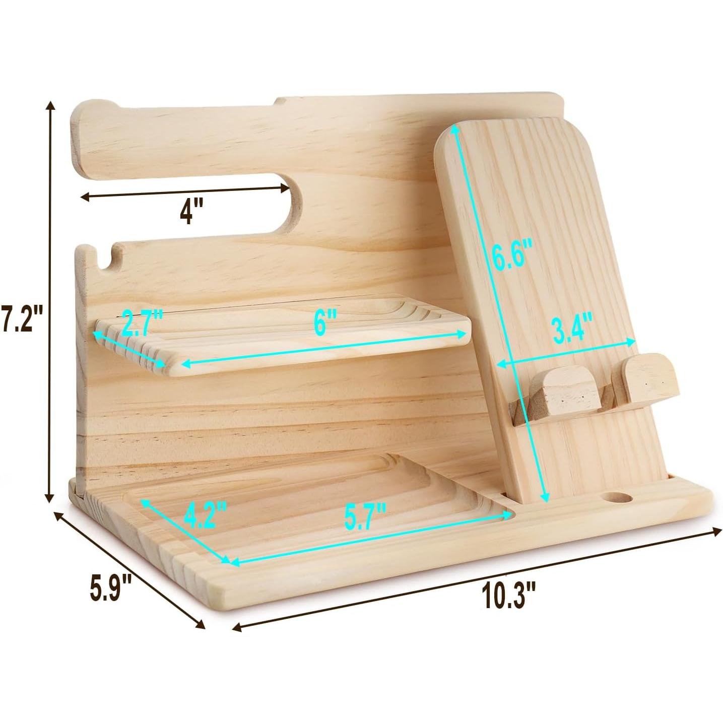 Organizador de Mesita de Noche RUIQINQI Beige Madera Multifuncional