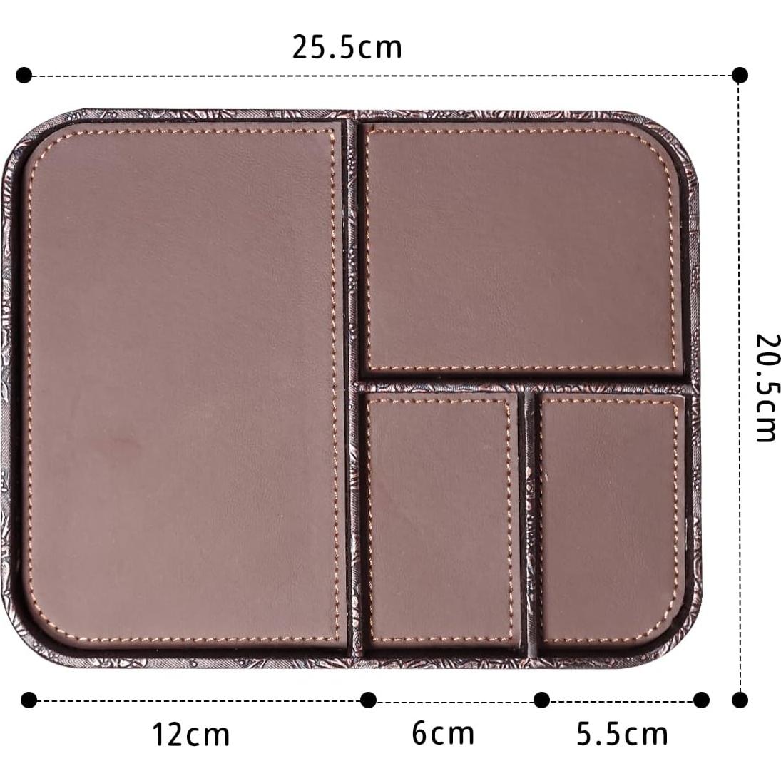 Bandeja de Valet de Cuero Vegano PUSU para Hombres 23.5x20.5cm