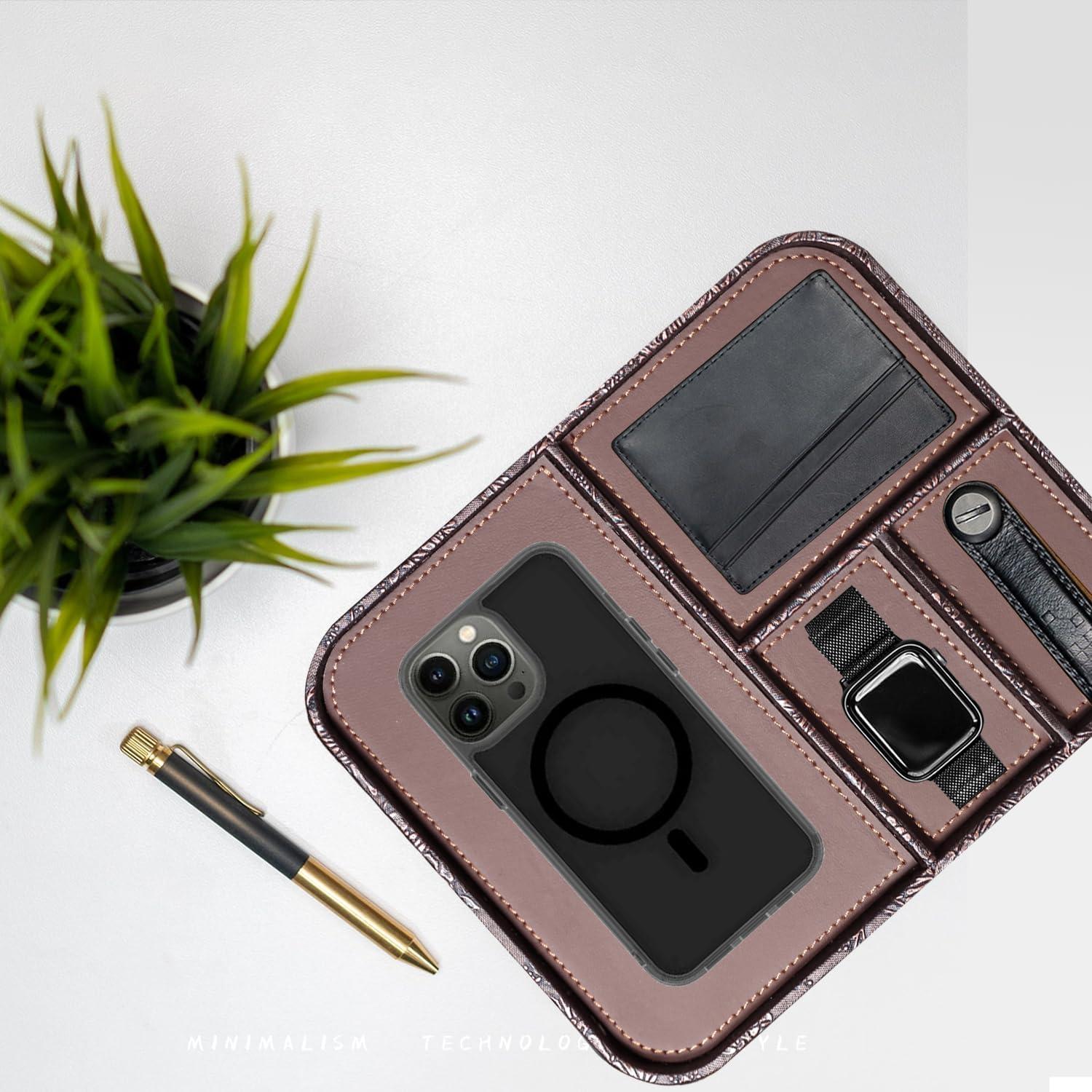 Bandeja de Valet de Cuero Vegano PUSU para Hombres 23.5x20.5cm