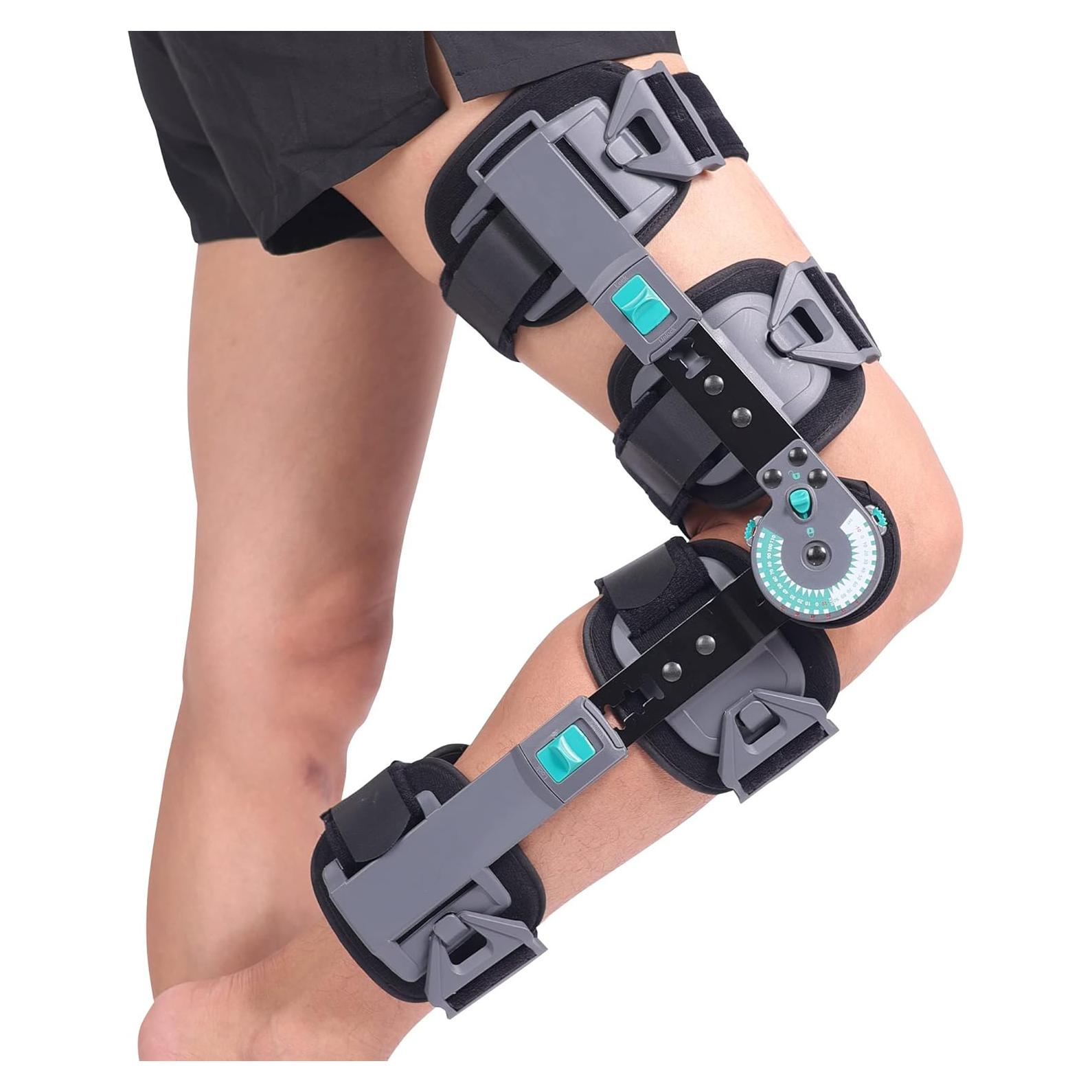 Férula de Rodilla DOUKOM Ajustable con Bisagra para Rehabilitación