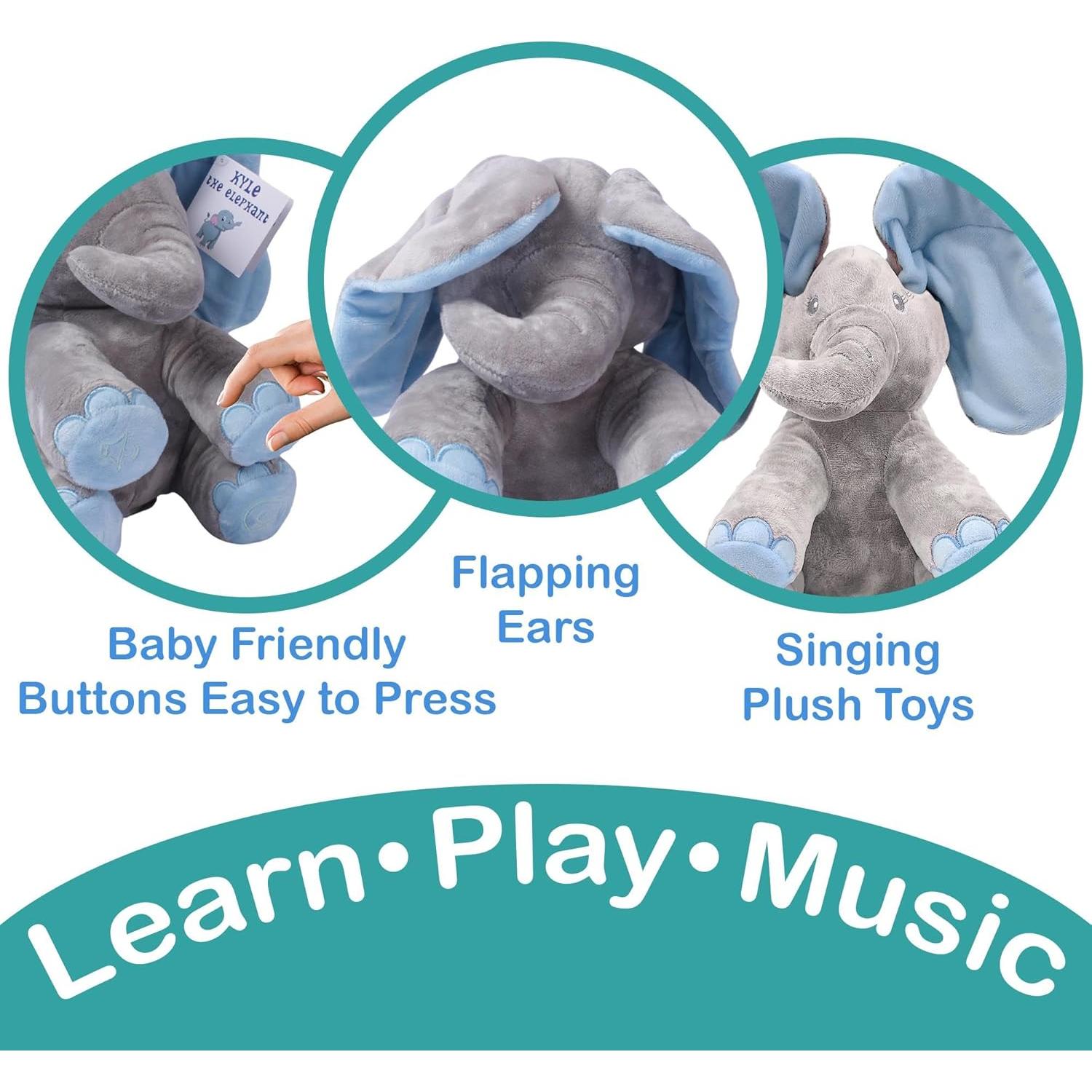 Elefante de Peluche Interactivo Dimple Kyle 30.48 cm Azul