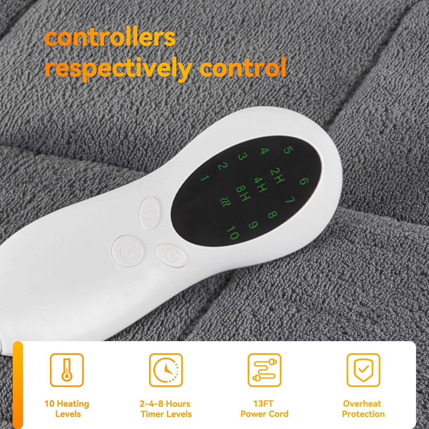 Almohadilla Térmica Eléctrica Fijinhom Individual 10 Niveles Calor