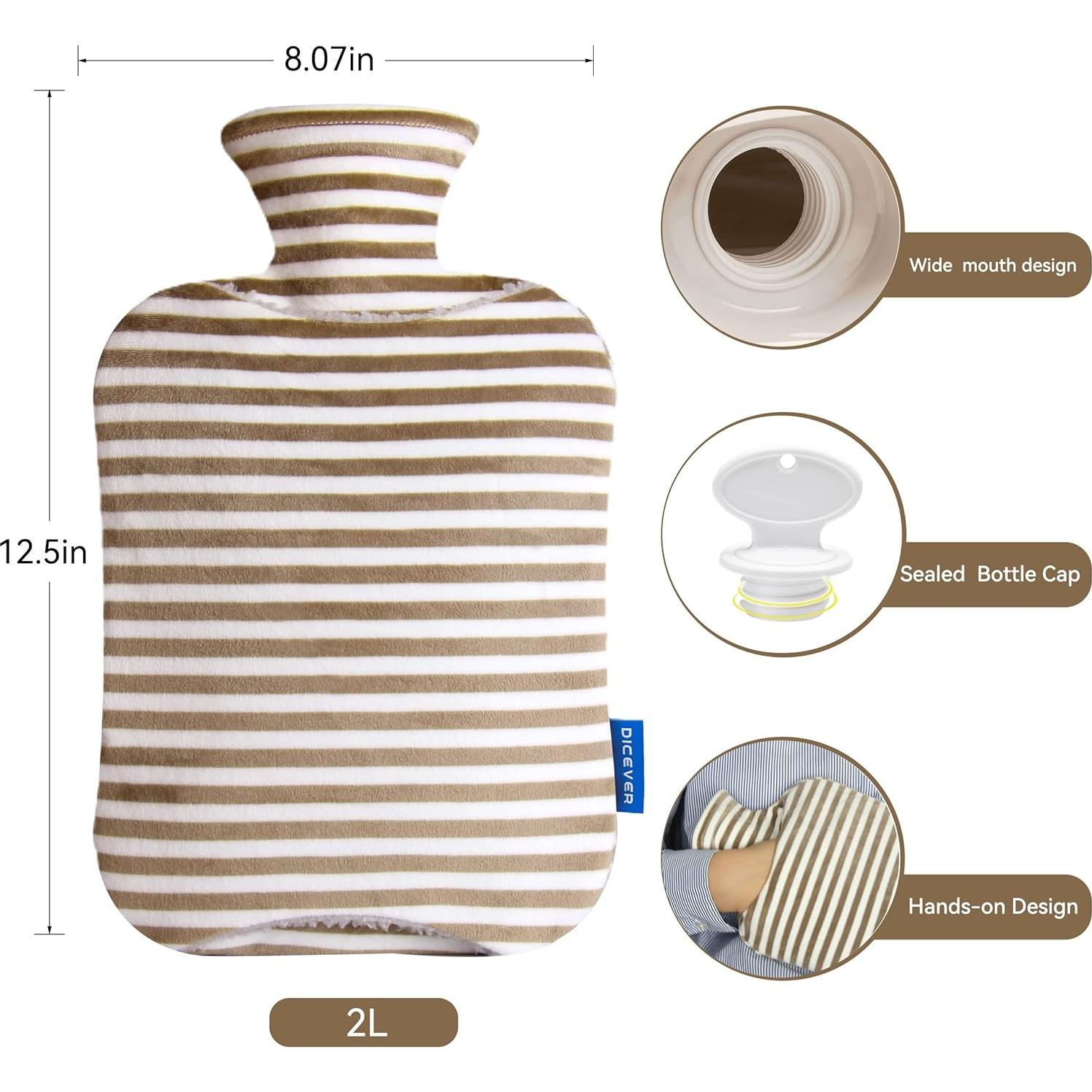 Botella de Agua Caliente DICEVER 2L con Funda Marrón