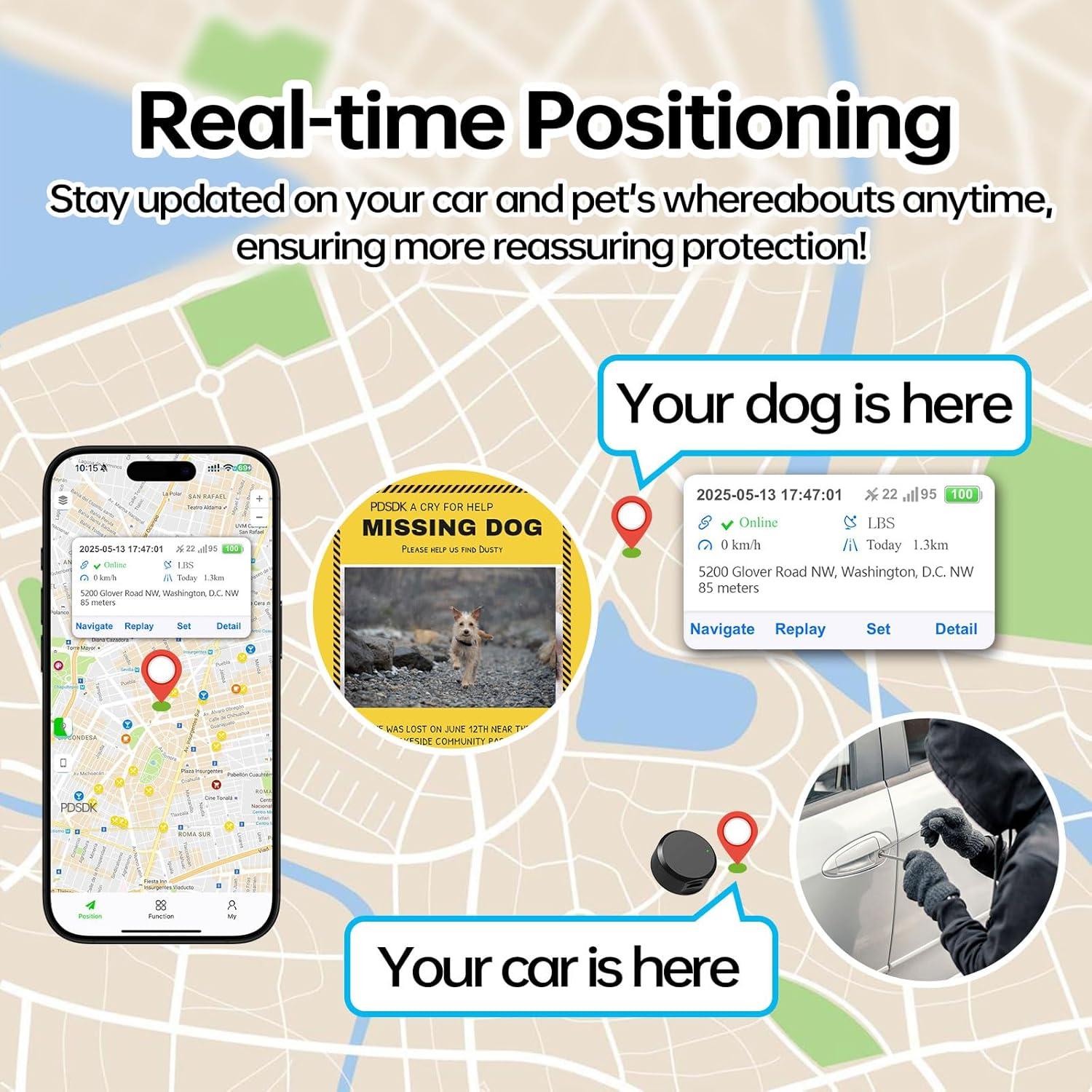 Rastreador GPS PDSDK Magnético para Vehículos y Mascotas