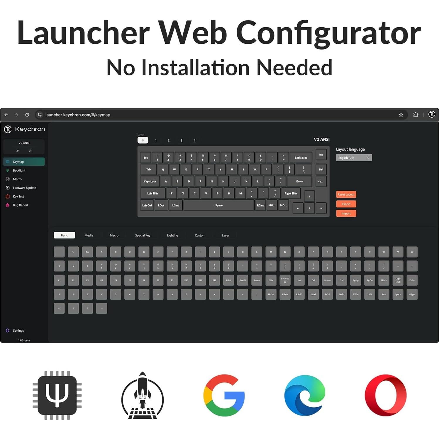 Teclado Mecánico Keychron V2 65% QMK/VIA Intercambiable Negro