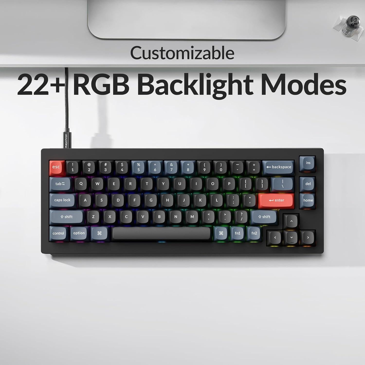 Teclado Mecánico Keychron V2 65% QMK/VIA Intercambiable Negro