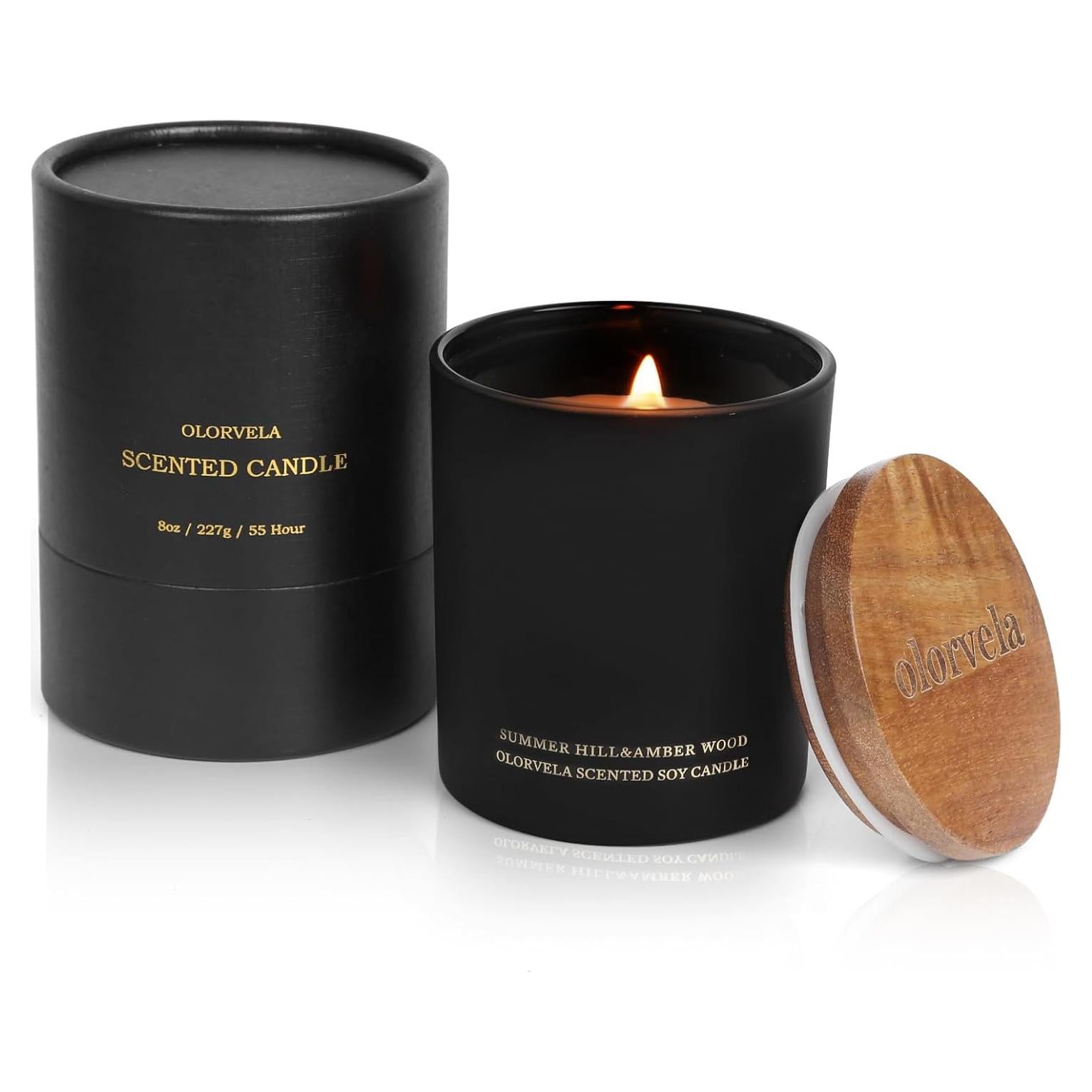 Vela Aromática para Hombres Olorvela 8oz Cera de Soya 50h