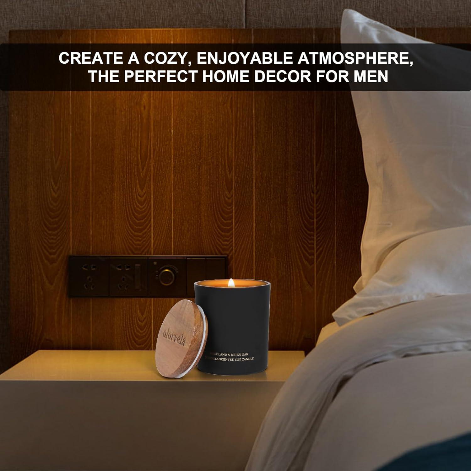 Vela Aromática para Hombres Olorvela 8oz Cera de Soya 50h