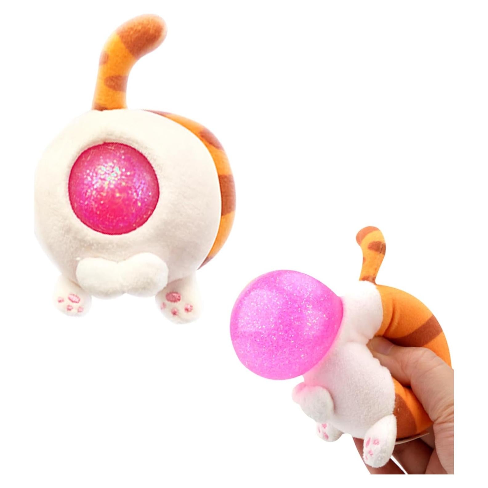 Bola de Estrés Suave Gato Jengibre ManuysreiptMingle 6 cm