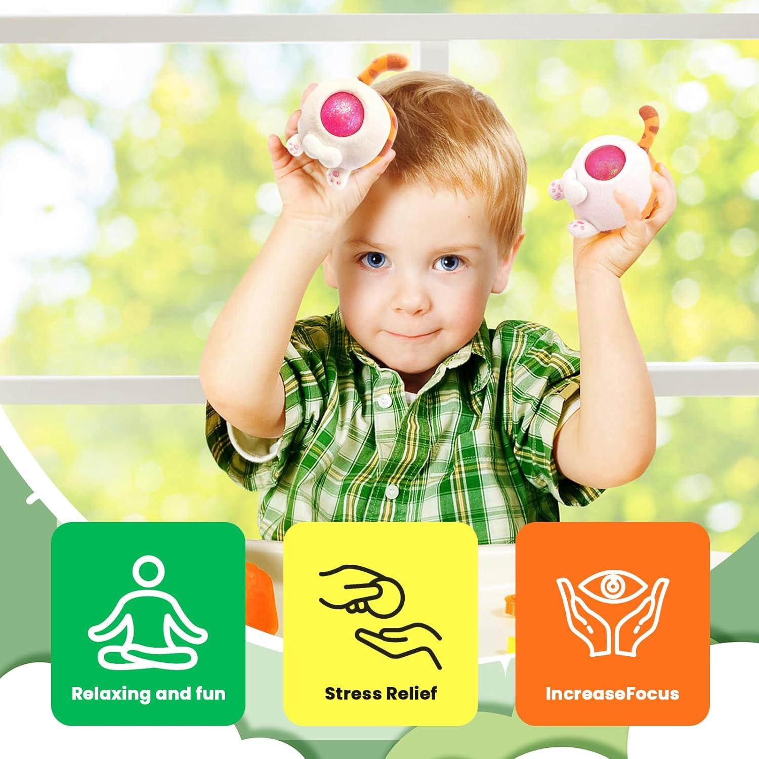 Bola de Estrés Suave Gato Jengibre ManuysreiptMingle 6 cm