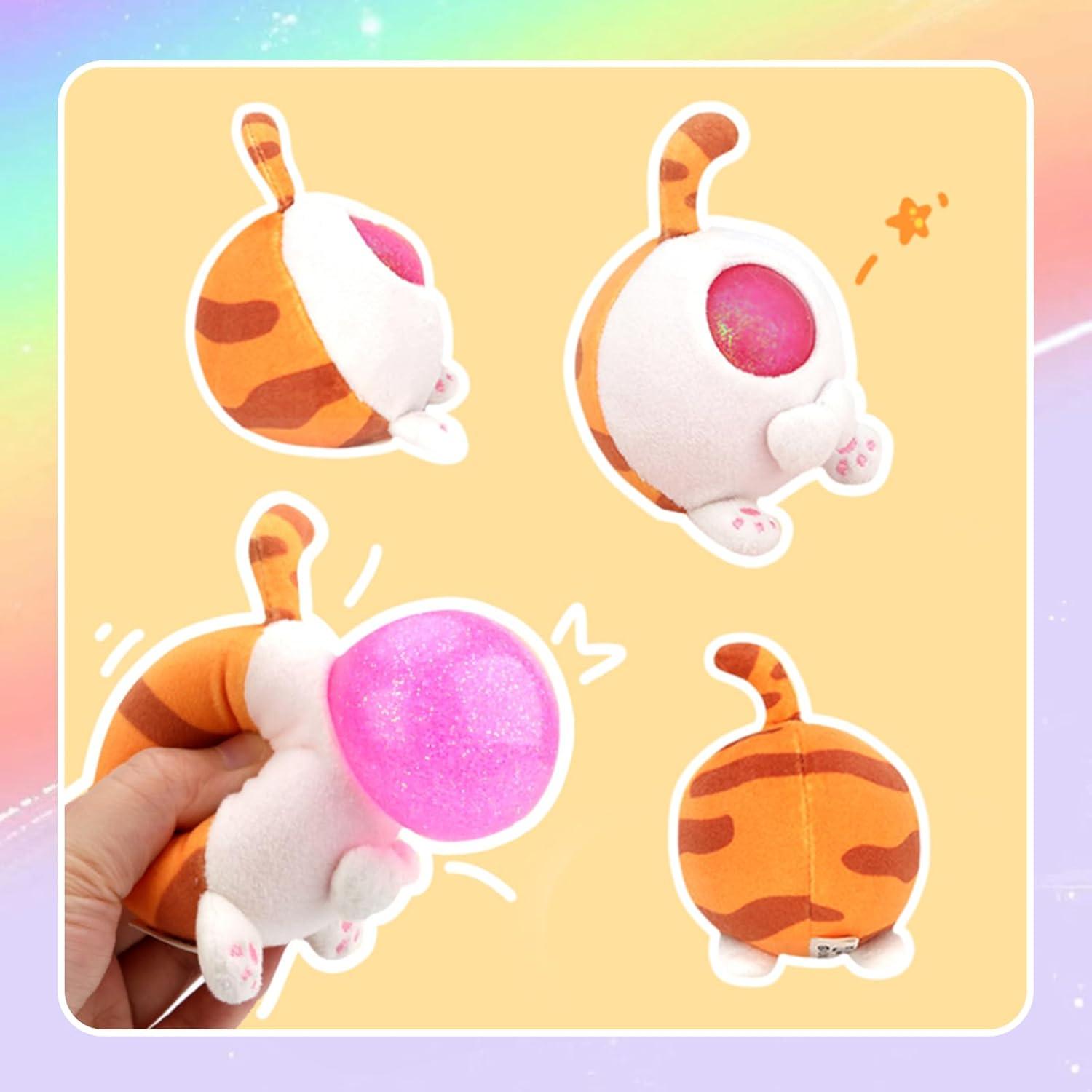 Bola de Estrés Suave Gato Jengibre ManuysreiptMingle 6 cm